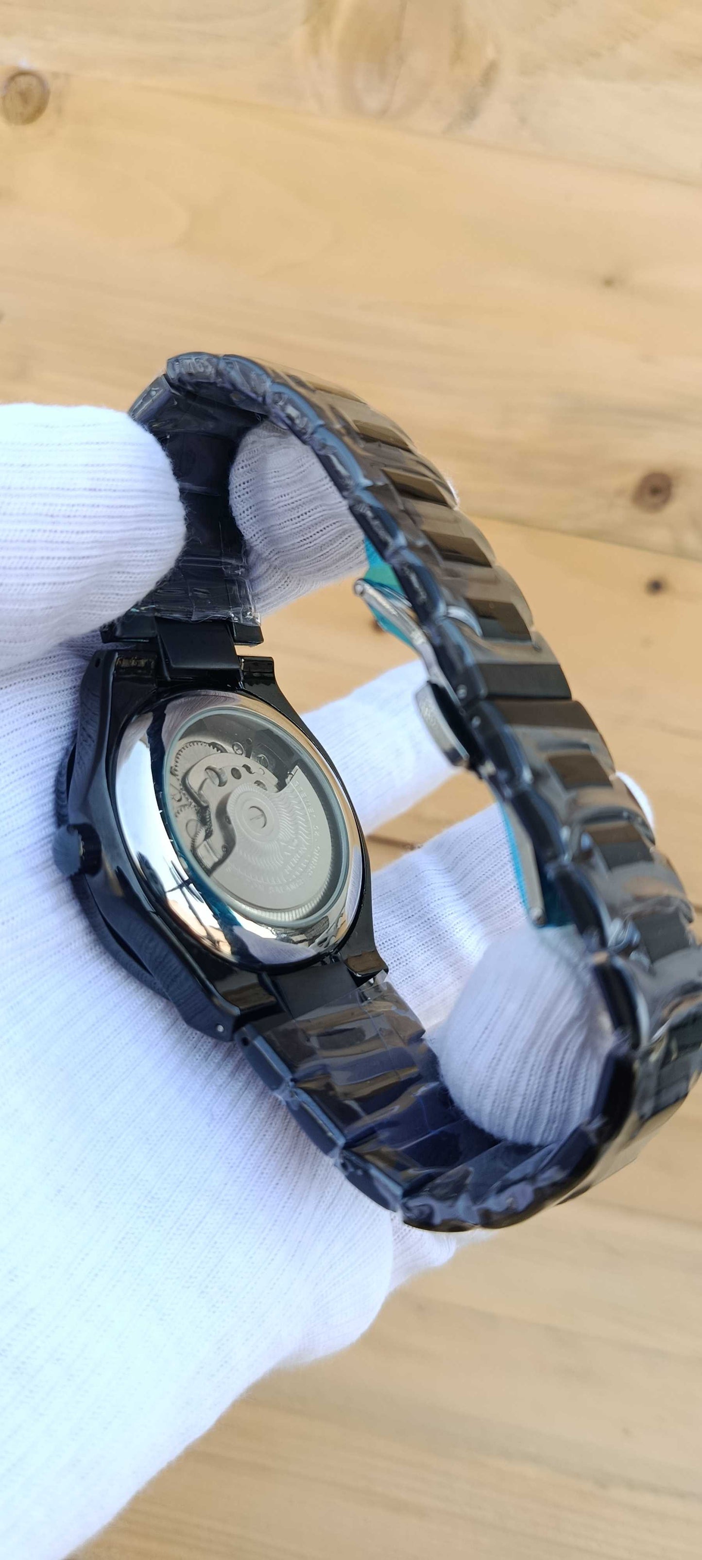 FITRON Black Skeleton Tourbillon Moon Phase Watch
