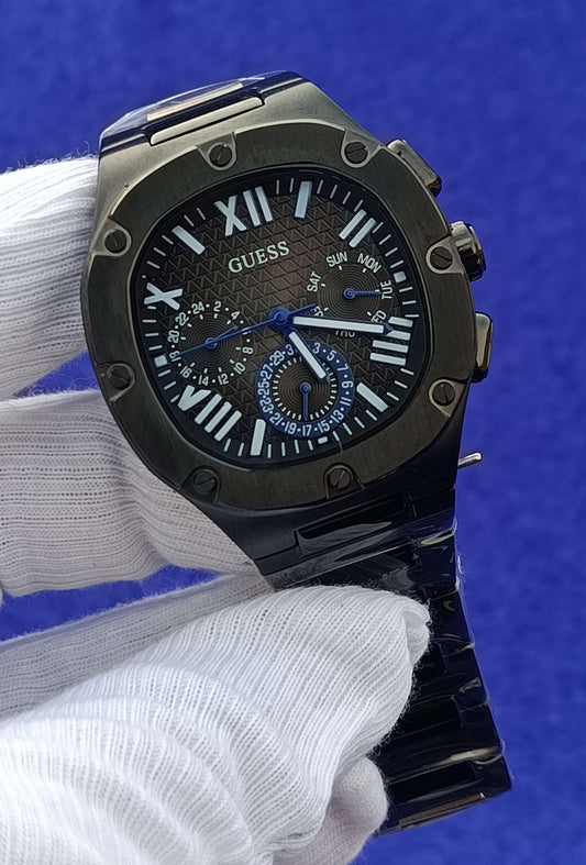 Guess Headliner Men's Multifunction Watch – GW0572G3 | Black Dial | Steel Bracelet | 42mm