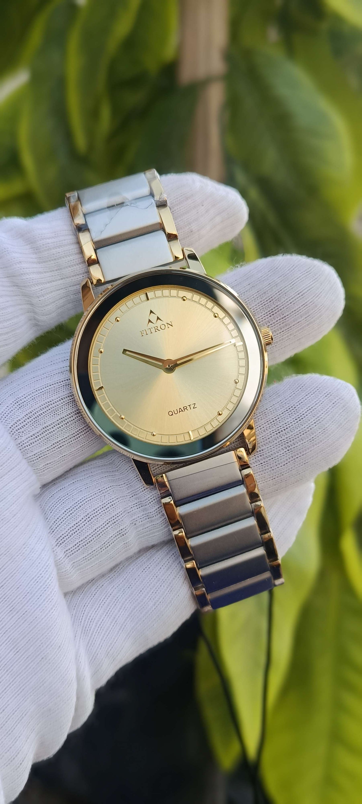 Fitron Quartz Analog Watch – Two-Tone Gold & Silver