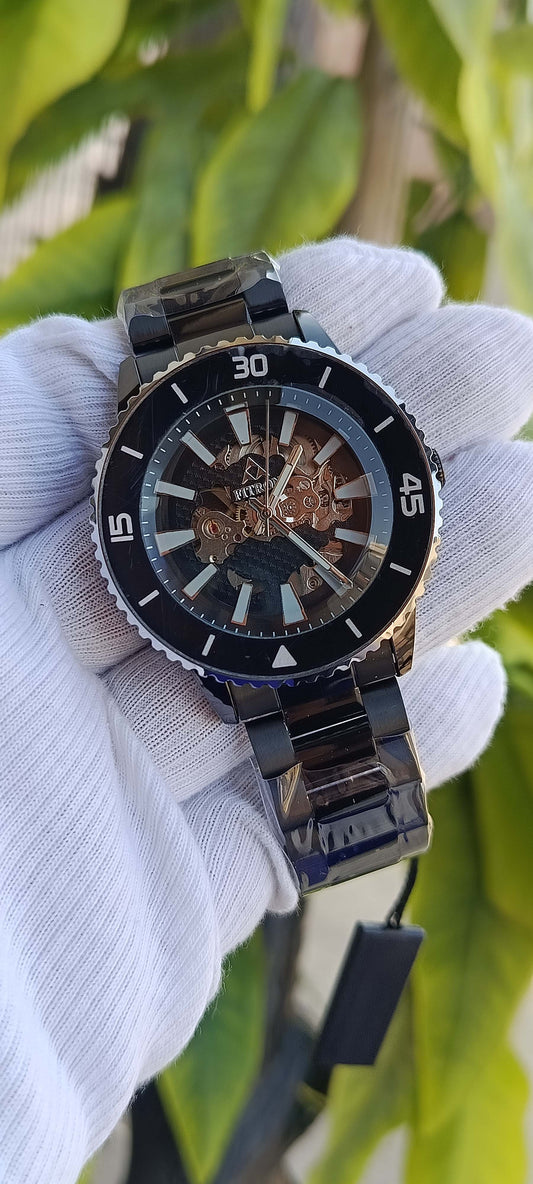 Fitron Automatic Skeleton Diver Watch – Black PVD Case & Bracelet