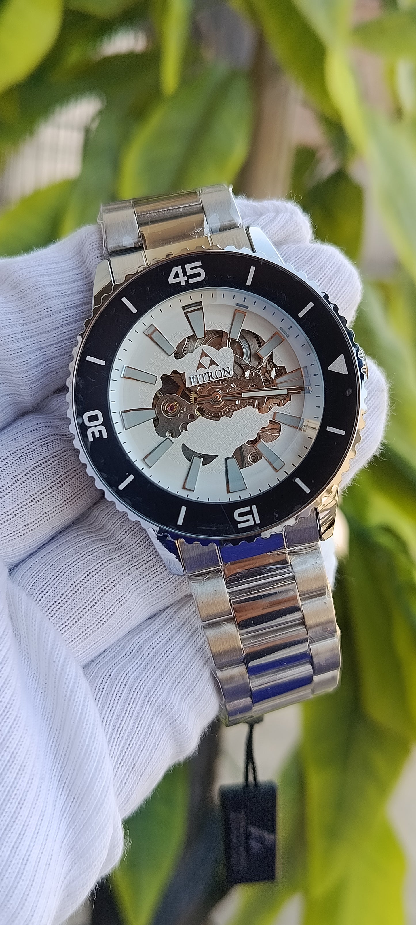 Fitron Men's Skeleton Dial Watch - Stainless Steel, matel.polished