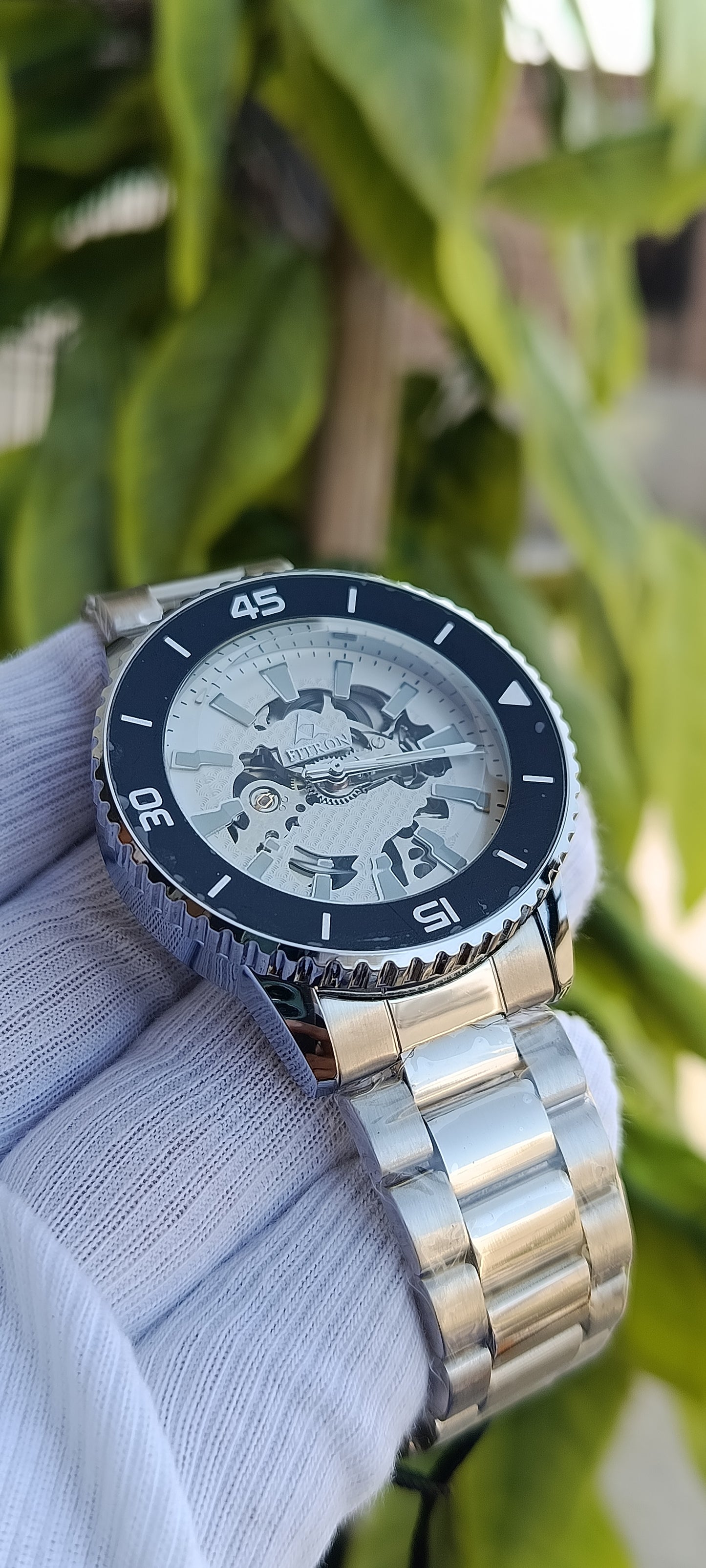 Fitron Men's Skeleton Dial Watch - Stainless Steel, matel.polished
