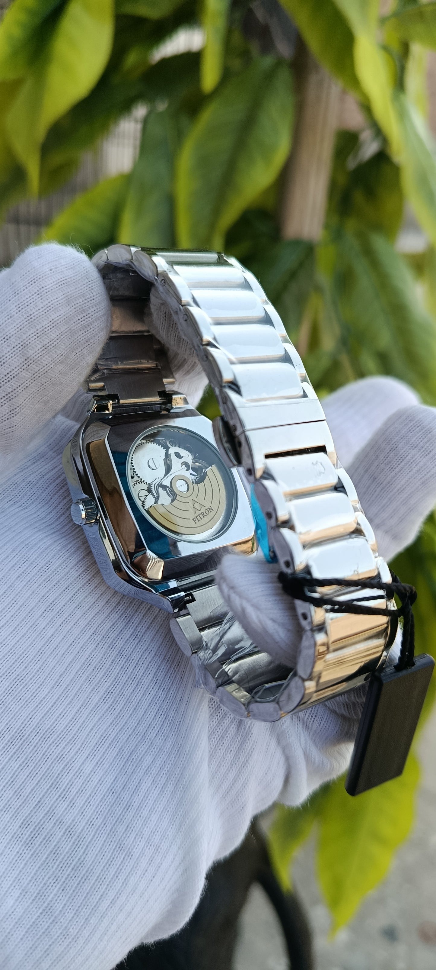 Fitron Men's Square Skeleton Mechanical Watch