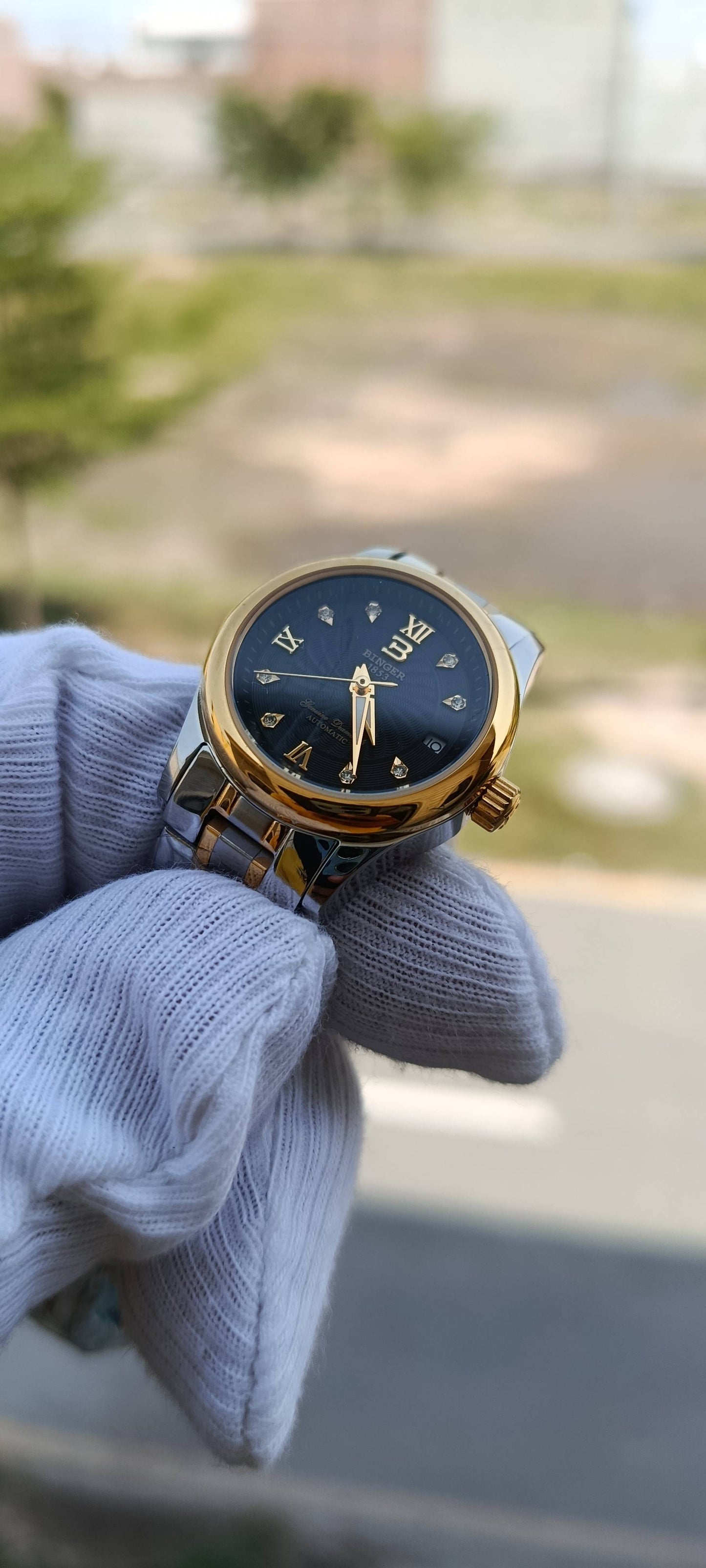 Binger Women's Automatic Watch Double Tone