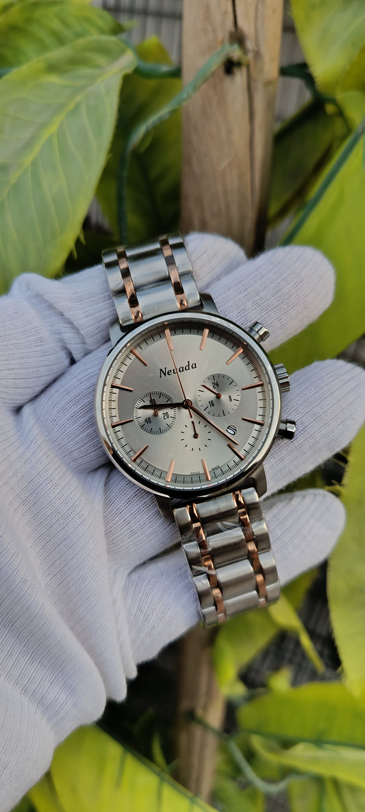 Nevada Swiss Double Tone Men's Swiss Watch Stainless Steel