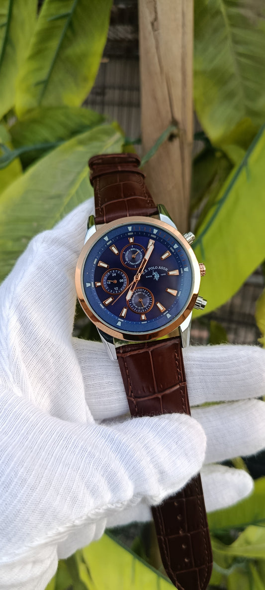 Us Polo Men's Blue Dial Multifunction Watch