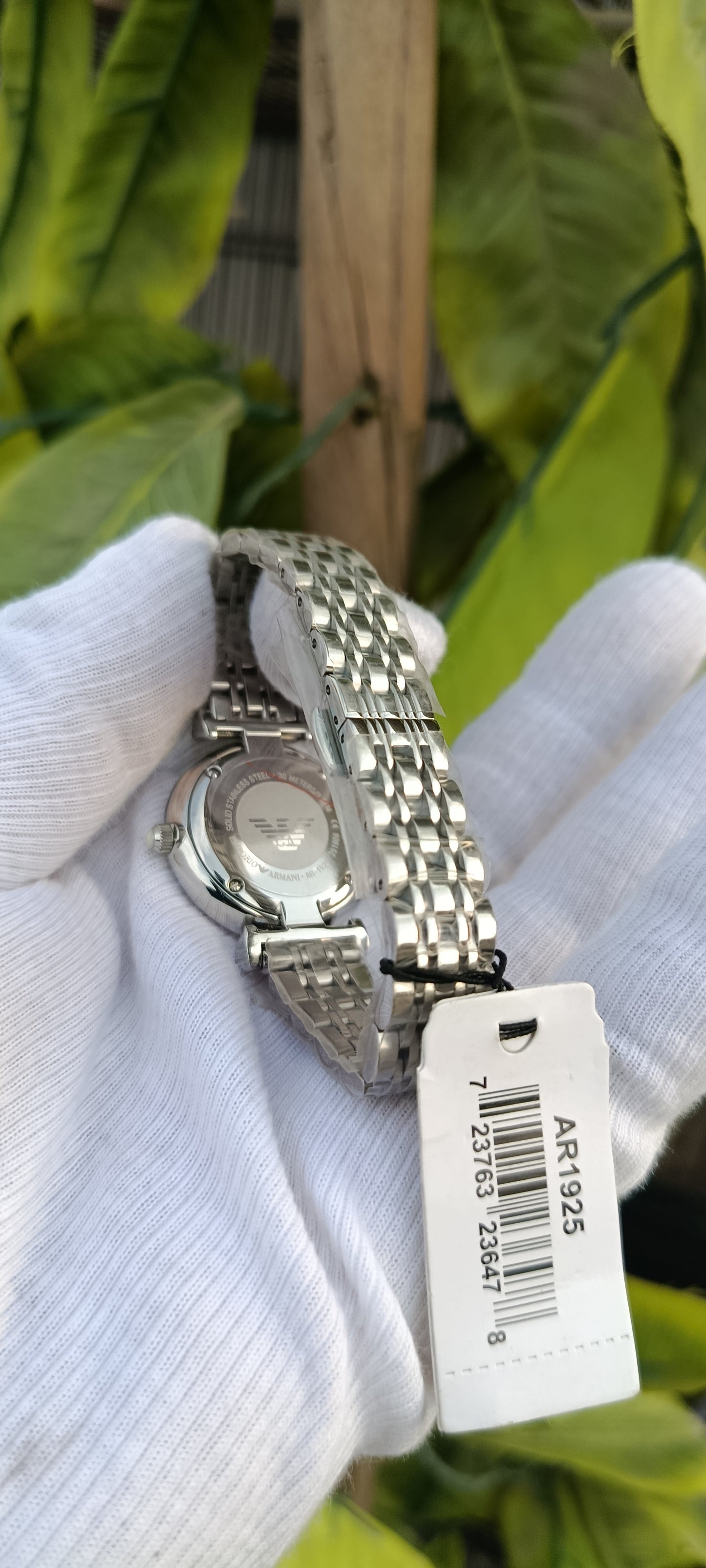 Emporio Armani Women's Gianni T-Bar Silver Watch – Crystal Pavé Dial | AR1925