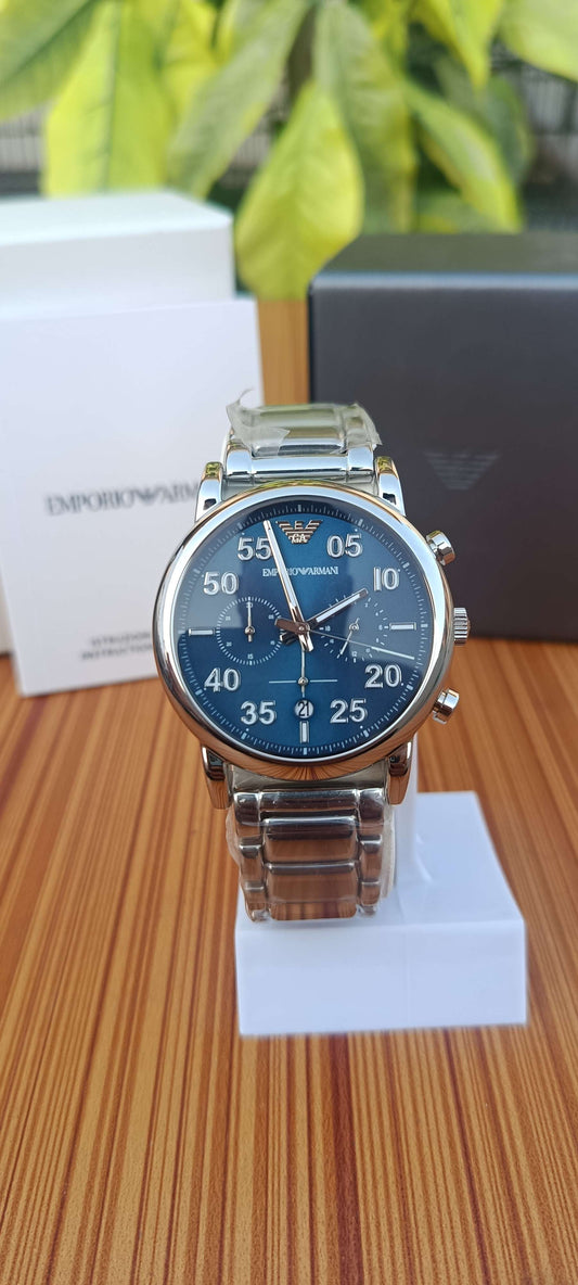 Emporio Armani AR11132 Men's Chronograph Watch - Stainless Steel Black Dial