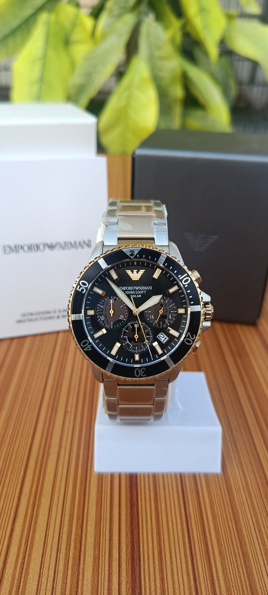 Emporio Armani AR-11361 Men’s Stainless Steel Black Dial Chronograph Watch