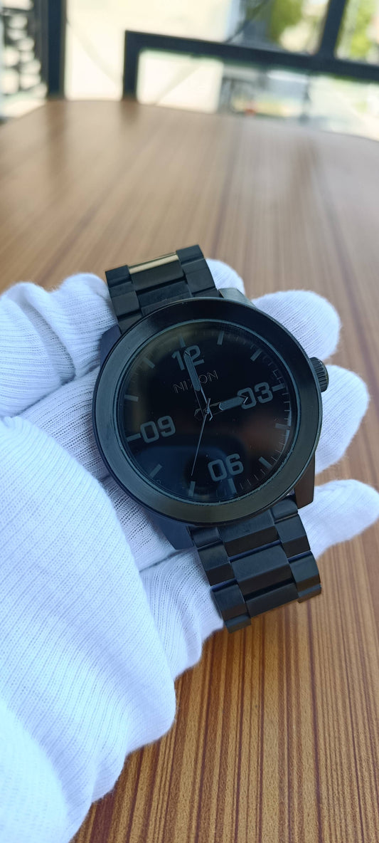 Nixon Corporal SS Black Dial Stainless Steel Men's Heavy Duty Watch (Model: A346-000)