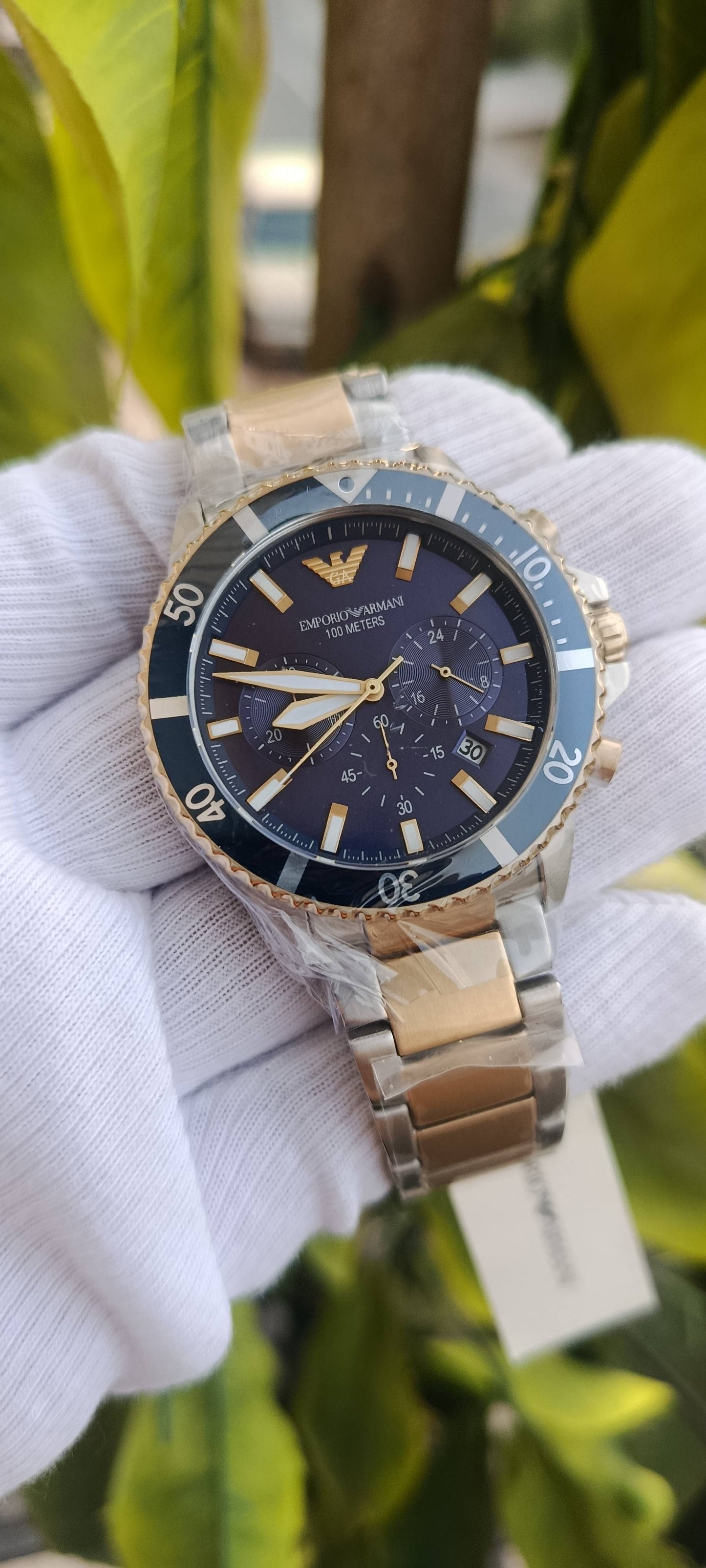 Emporio Armani AR11362 Men’s Chronograph Watch | Blue Dial | Stainless Steel Bracelet | 43mm