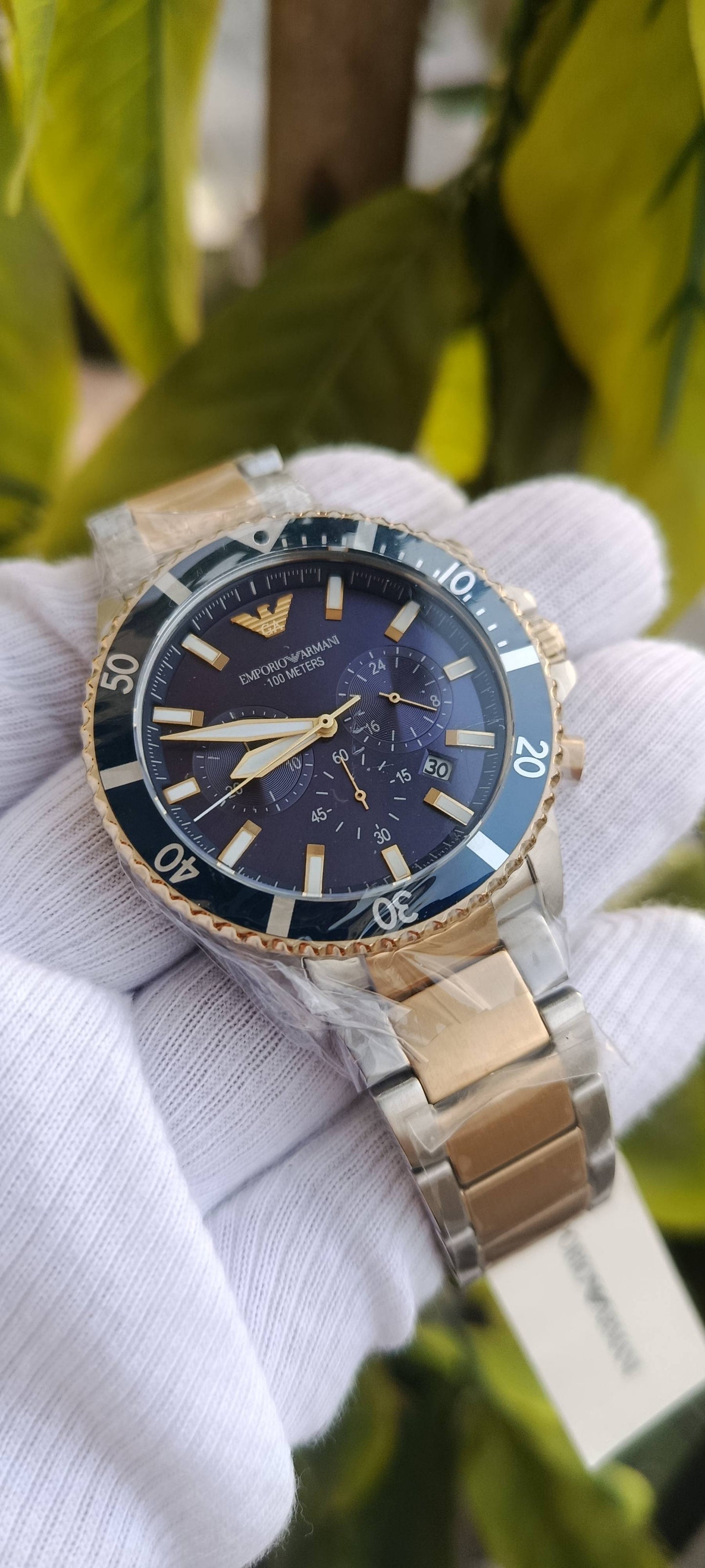 Emporio Armani AR11362 Men’s Chronograph Watch | Blue Dial | Stainless Steel Bracelet | 43mm
