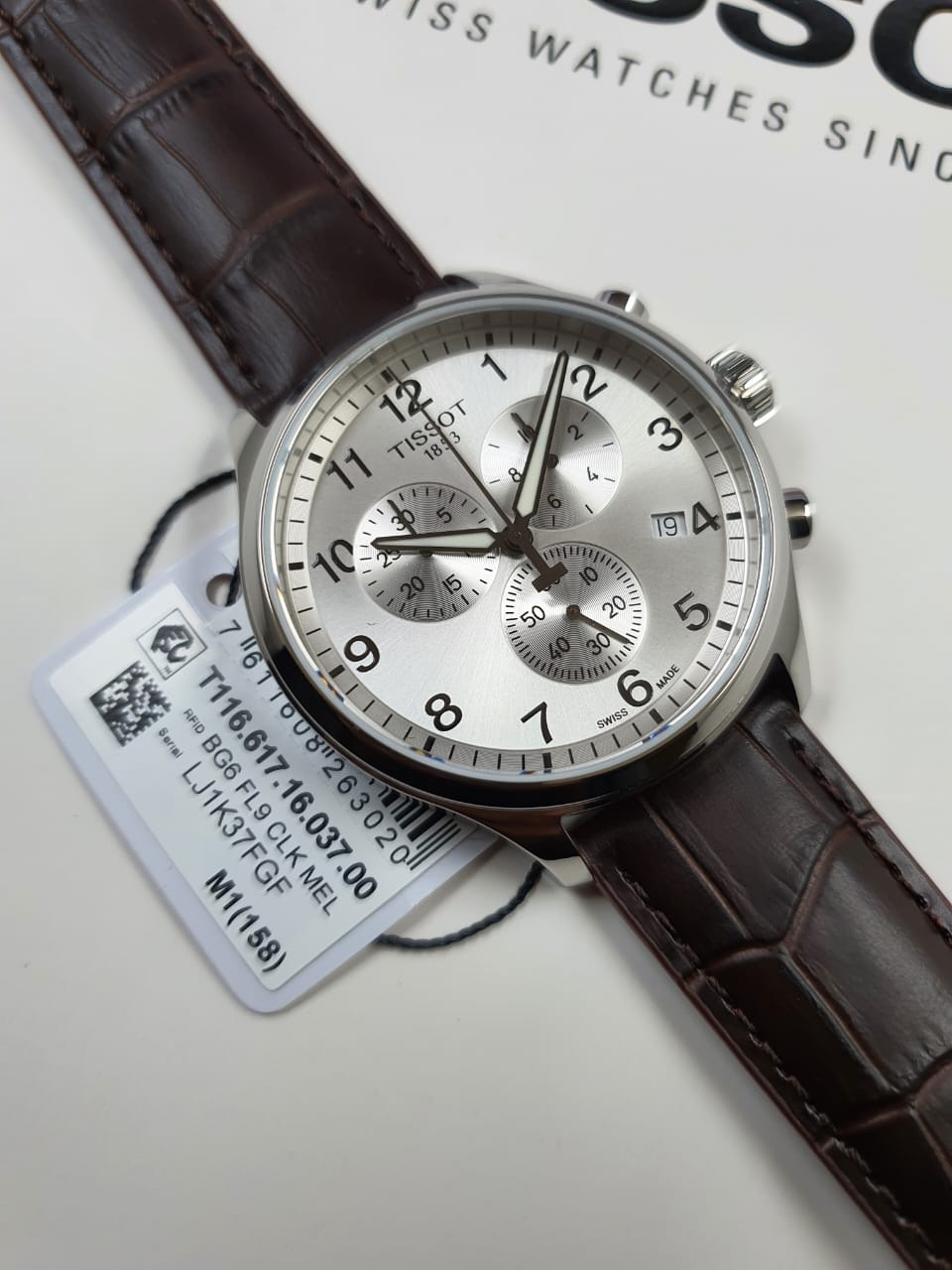Tissot T116.617.16.037.00 Chrono XL Men's Stainless Steel Silver Dial Leather Swiss Watch