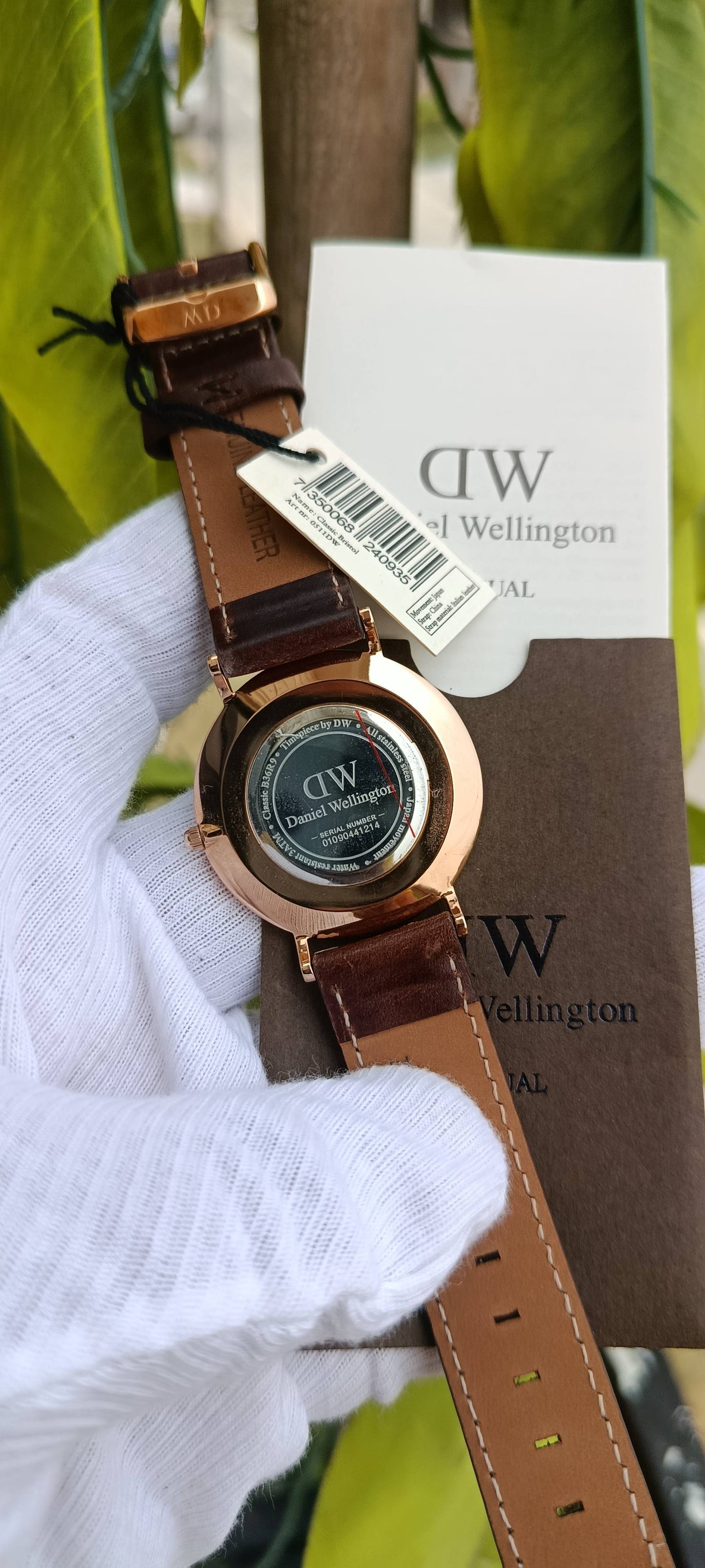 Daniel Wellington Classic Bristol 36mm Watch – White Dial, Rose Gold Case, Brown Leather Strap | Ref. 0511DW