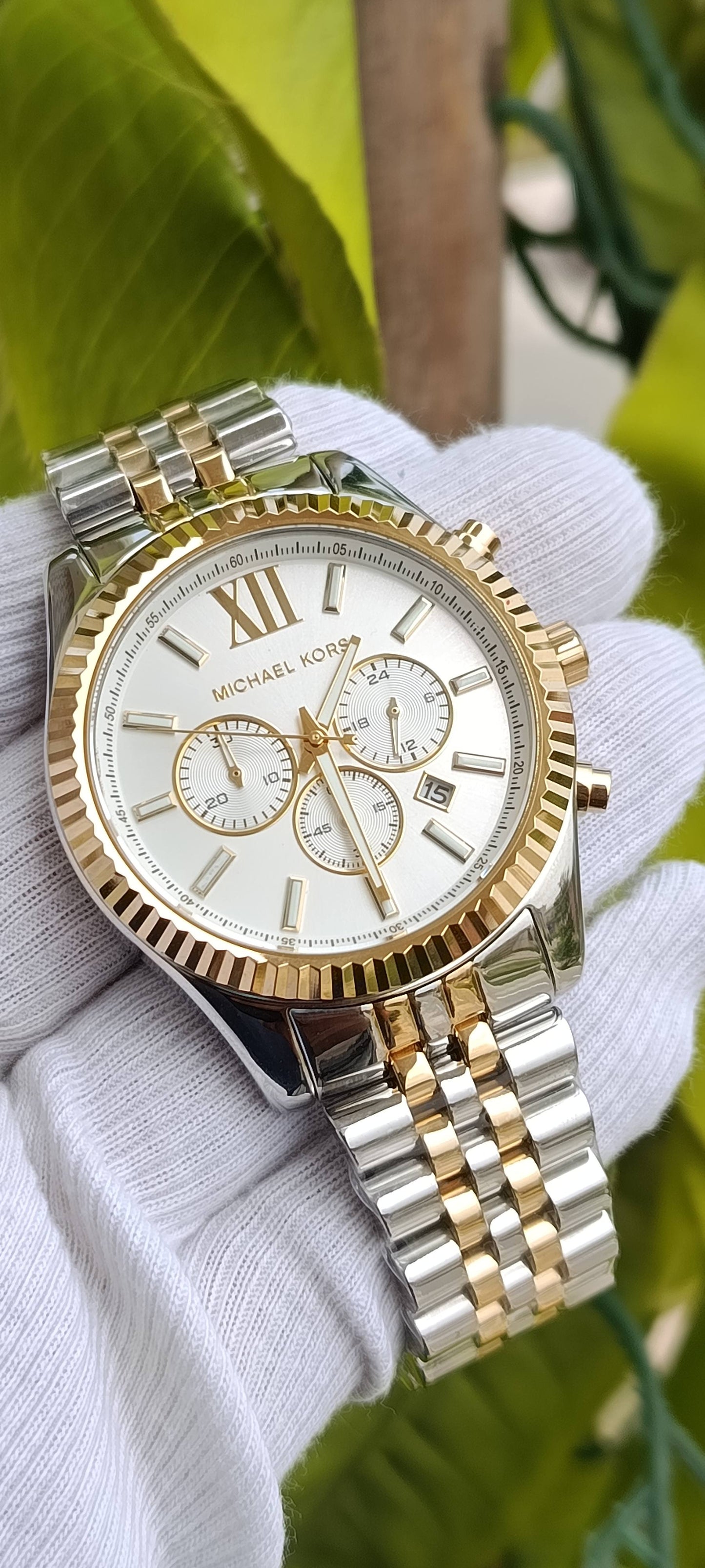 Michael Kors Men's Lexington Chronograph Two-Tone Stainless Steel Watch, 44mm – MK8344