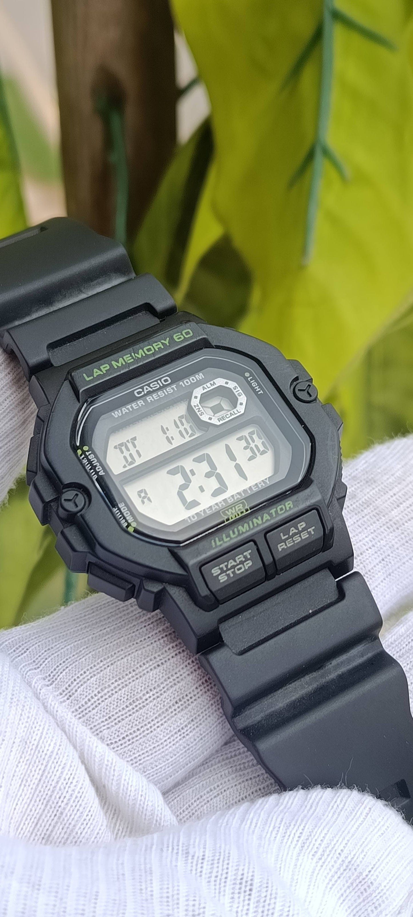 Casio Men's Digital Sports Watch – Lap Memory 60, 100M Water Resistant, Illuminator, 10-Year Battery