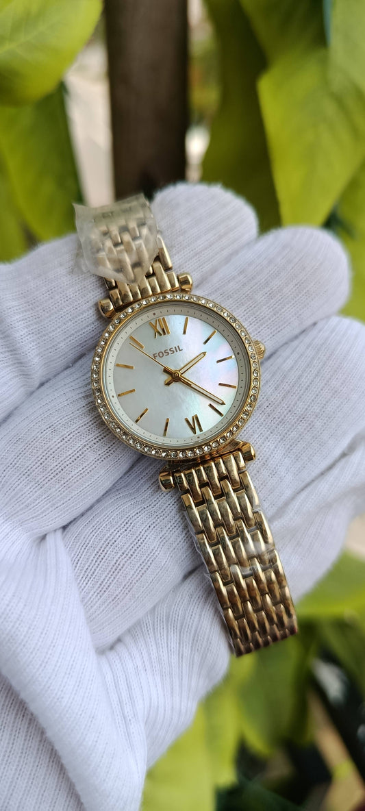 Fossil Women's Jacqueline Mini 28mm Watch – Two-Tone Stainless Steel (Model ES4735)