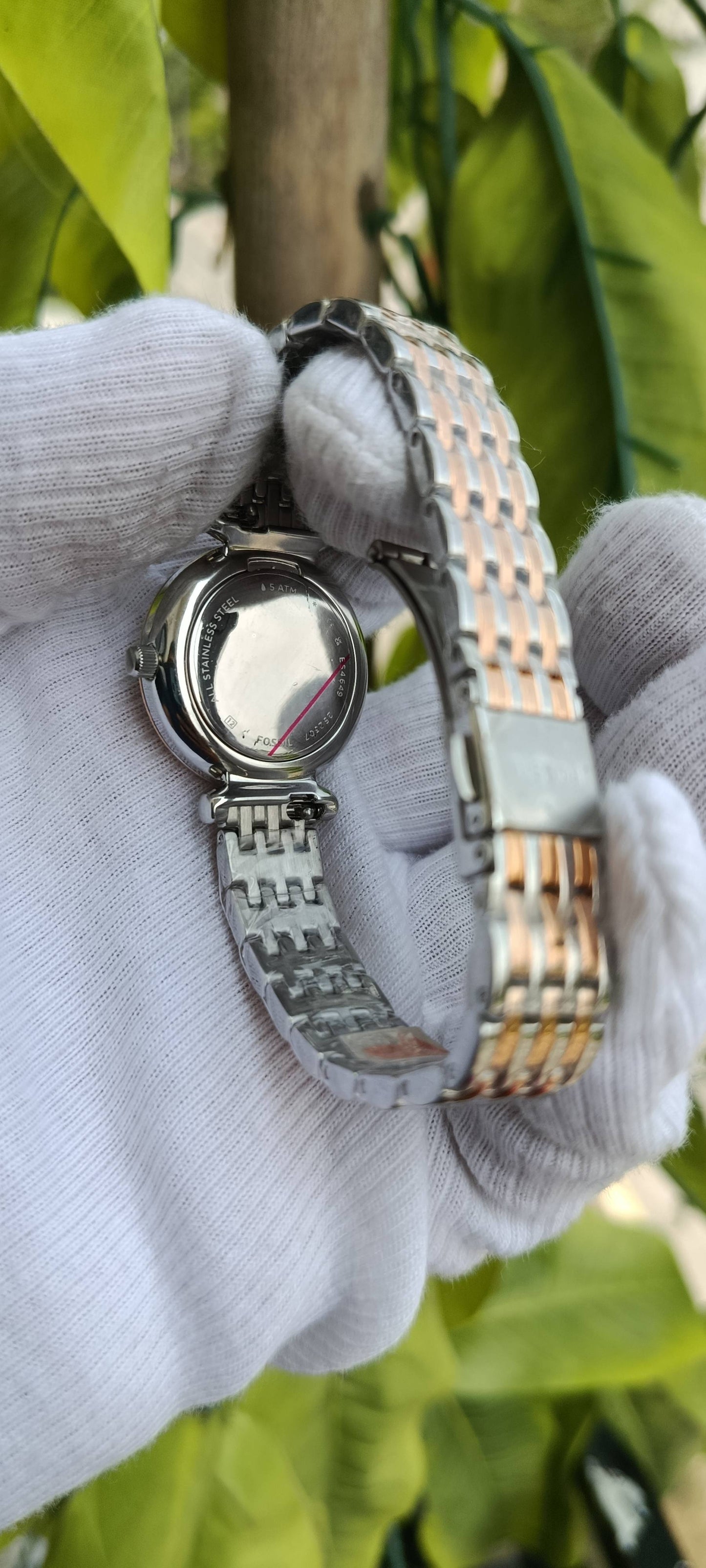 Fossil Two-Tone Gold & Silver Women's Quartz Watch – Crystal Bezel