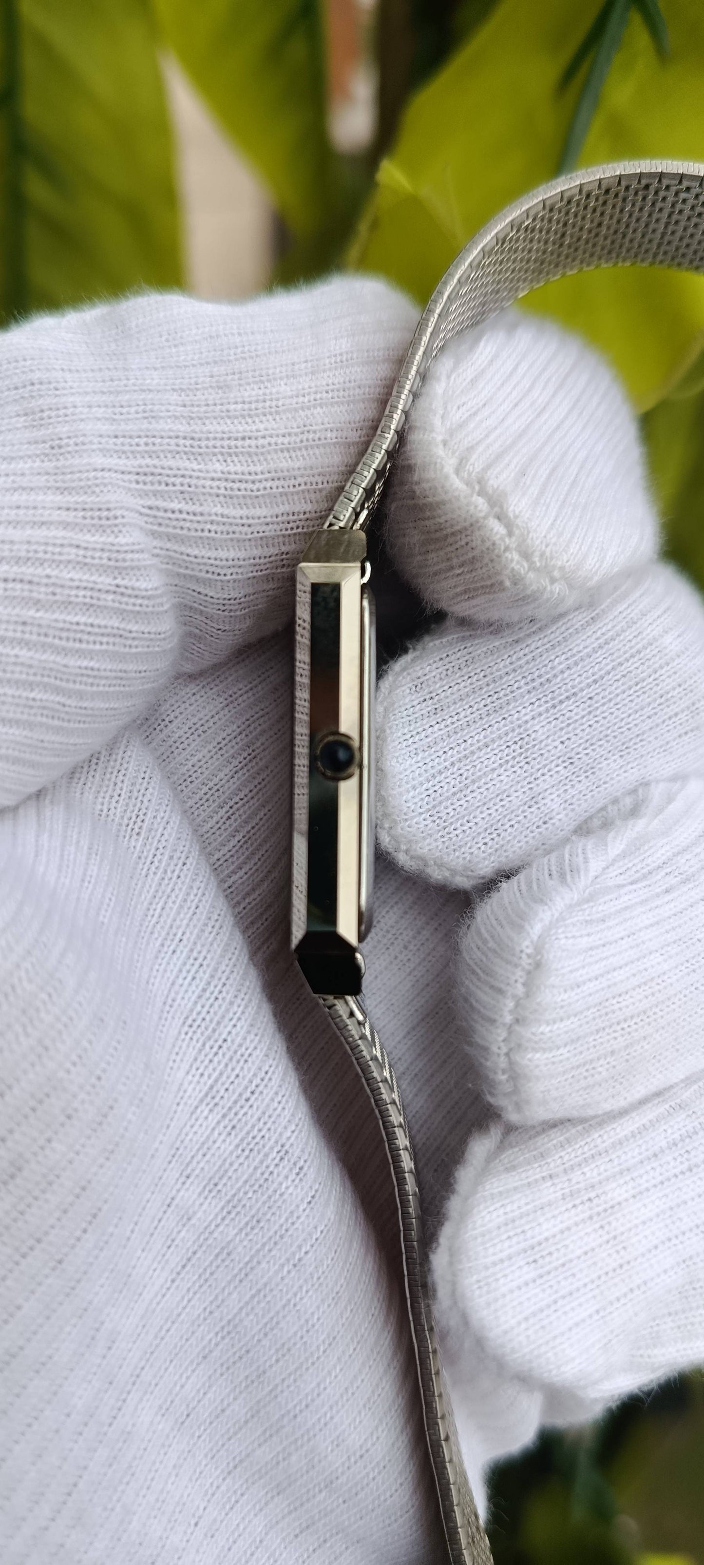 Vintage Chris Evan Quartz Watch | Rectangular Case | Silver-Tone Mesh Bracelet | Japan Movement