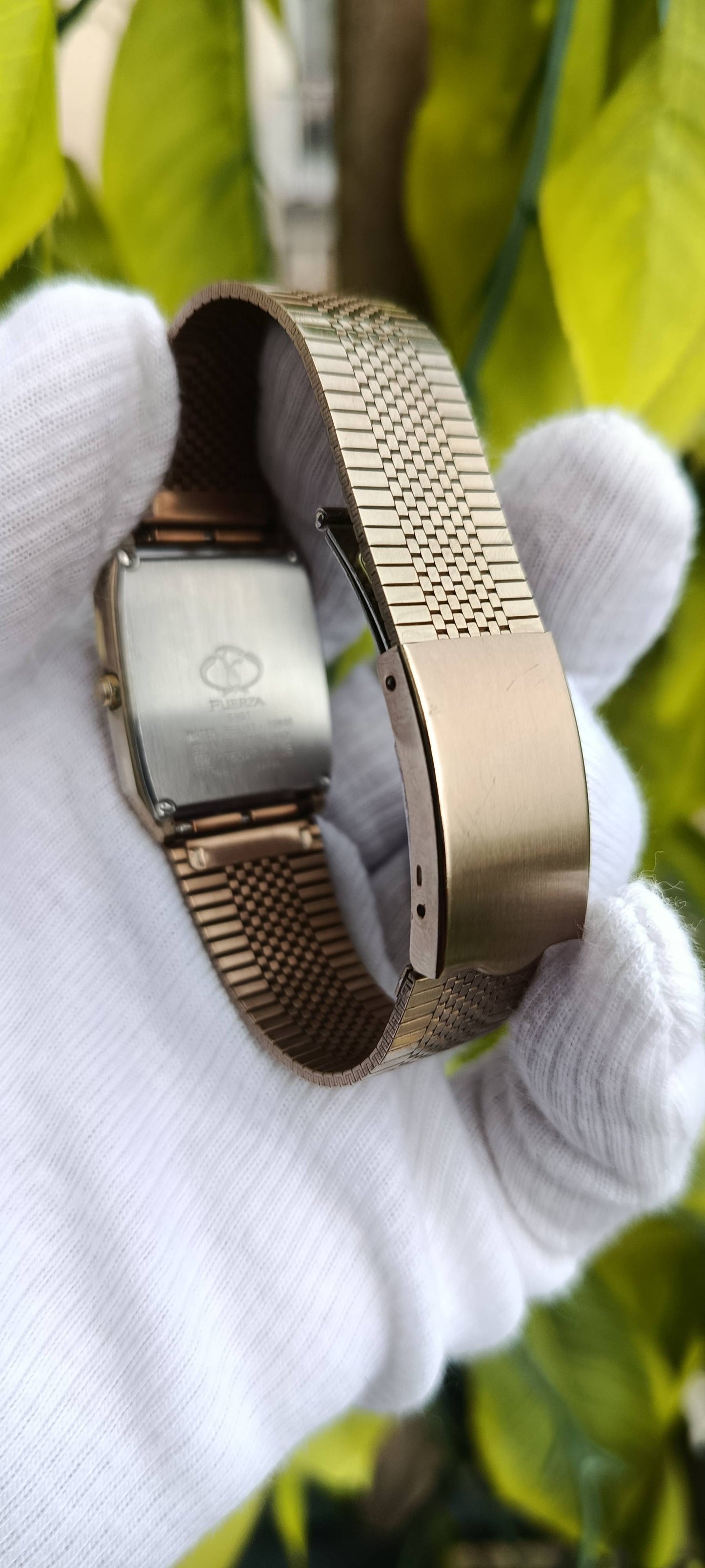 Vintage Fuerza Silver -Tone Watch | Rectangular Case