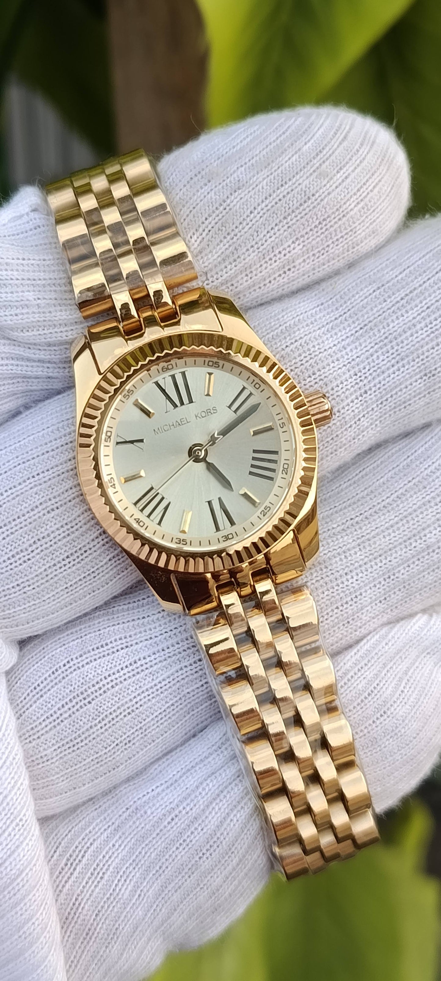 Michael Kors Lexington Gold-Tone Stainless Steel Watch – Gold Dial, Women's