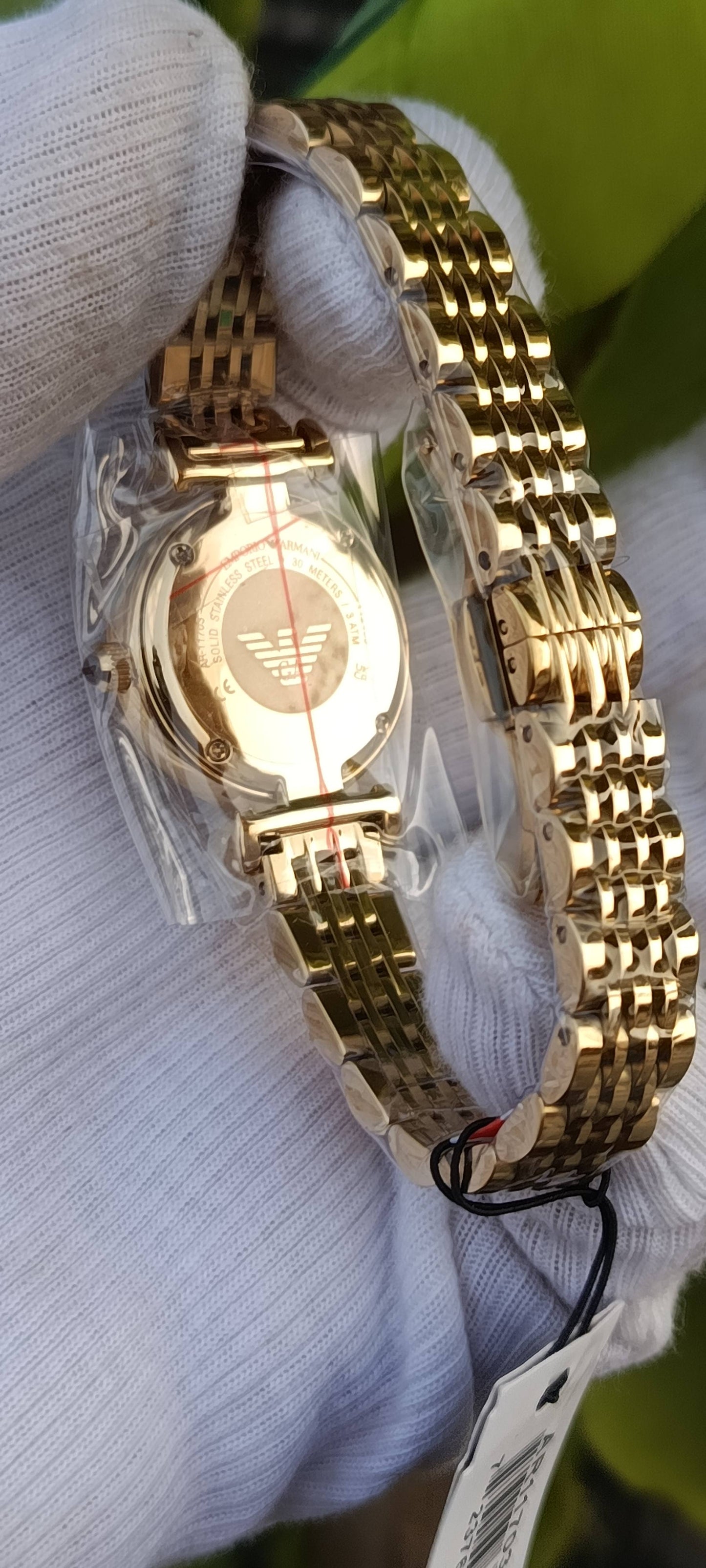 Emporio Armani Gold-Tone Stainless Steel Watch – Brown Tiger's Eye Dial, Women's (AR11703)