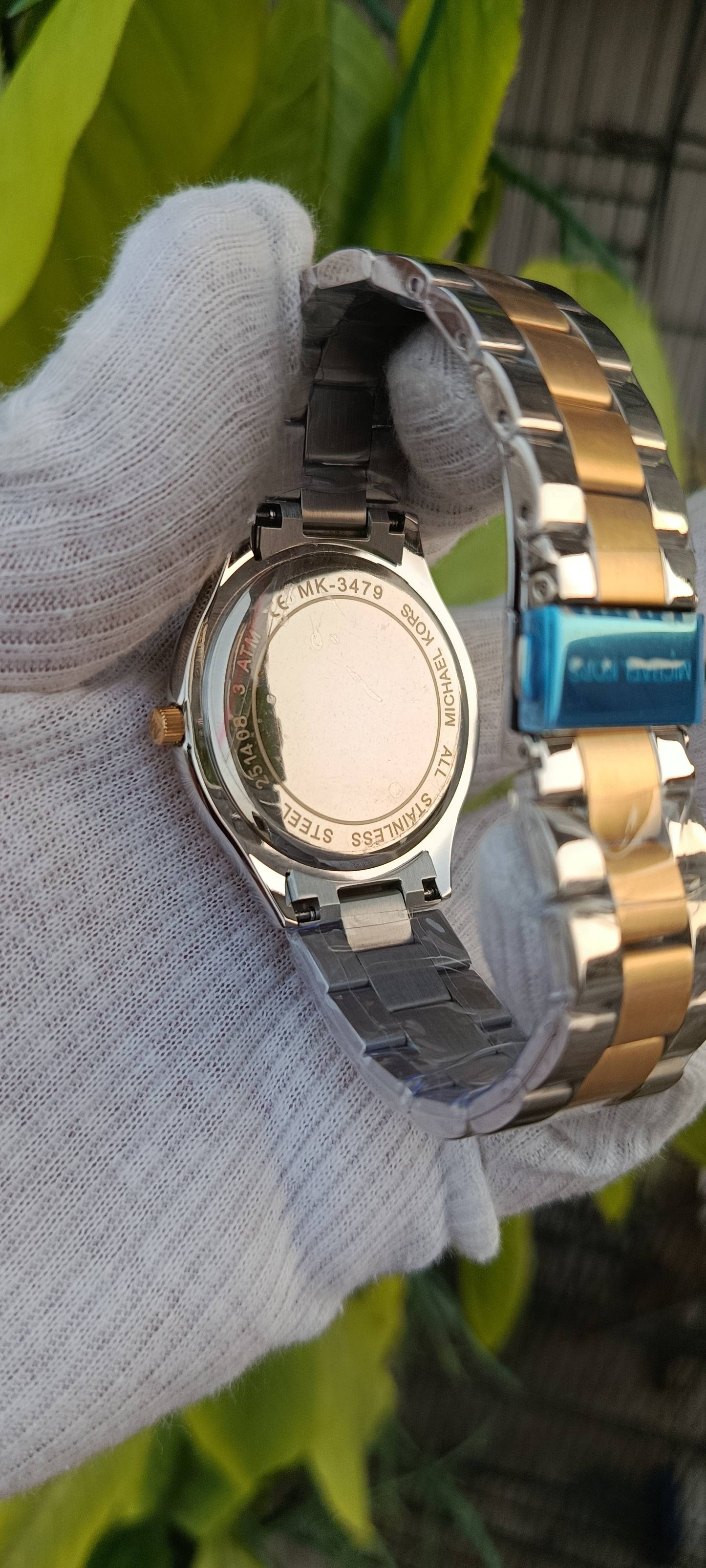 Michael Kors Slim Runway Watch – Blue Dial, Two-Tone Silver & Gold