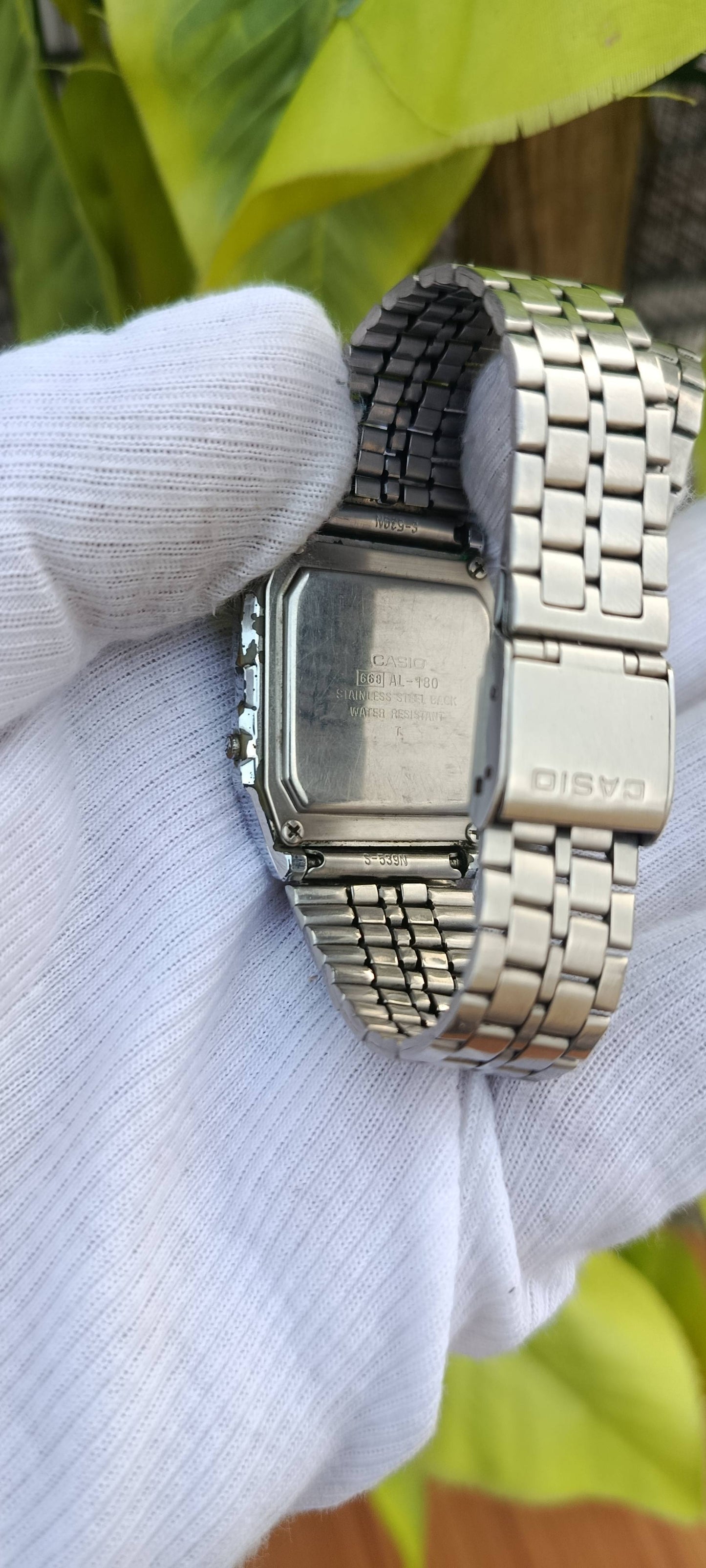 Casio Vintage Digital Watch – Silver Stainless Steel, Solar Battery-less, Alarm Chrono