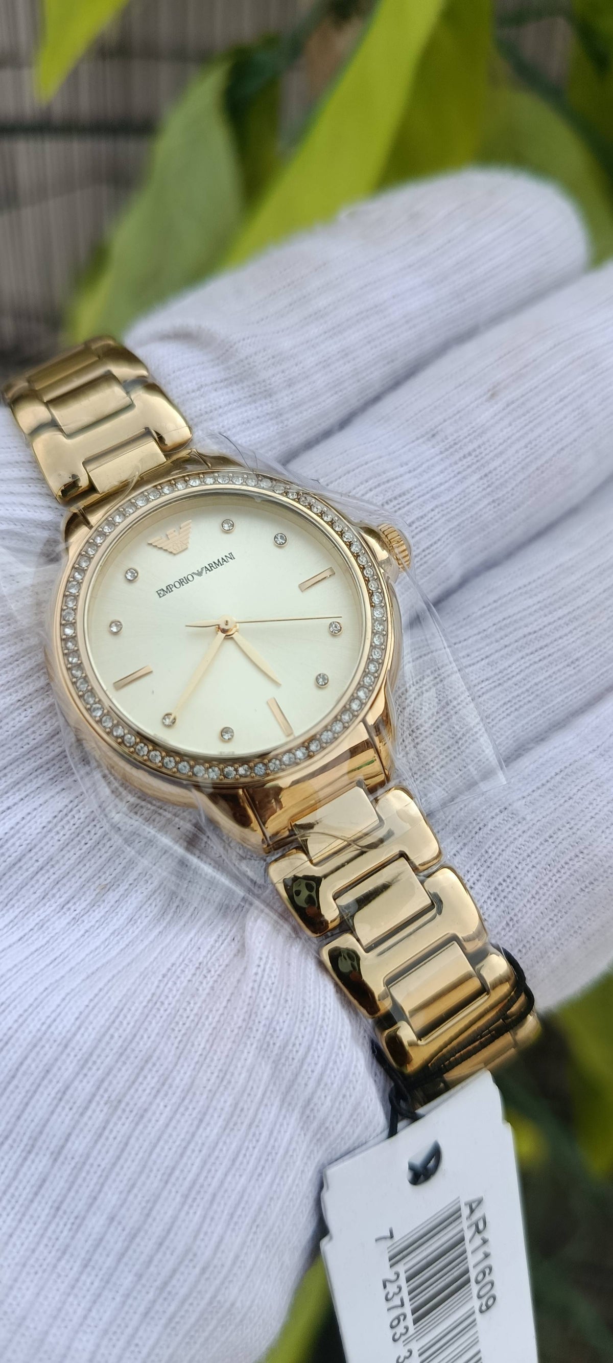 Emporio Armani AR11609 Women's Gold-Tone Crystal Watch