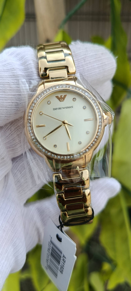 Emporio Armani AR11609 Women's Gold-Tone Crystal Watch