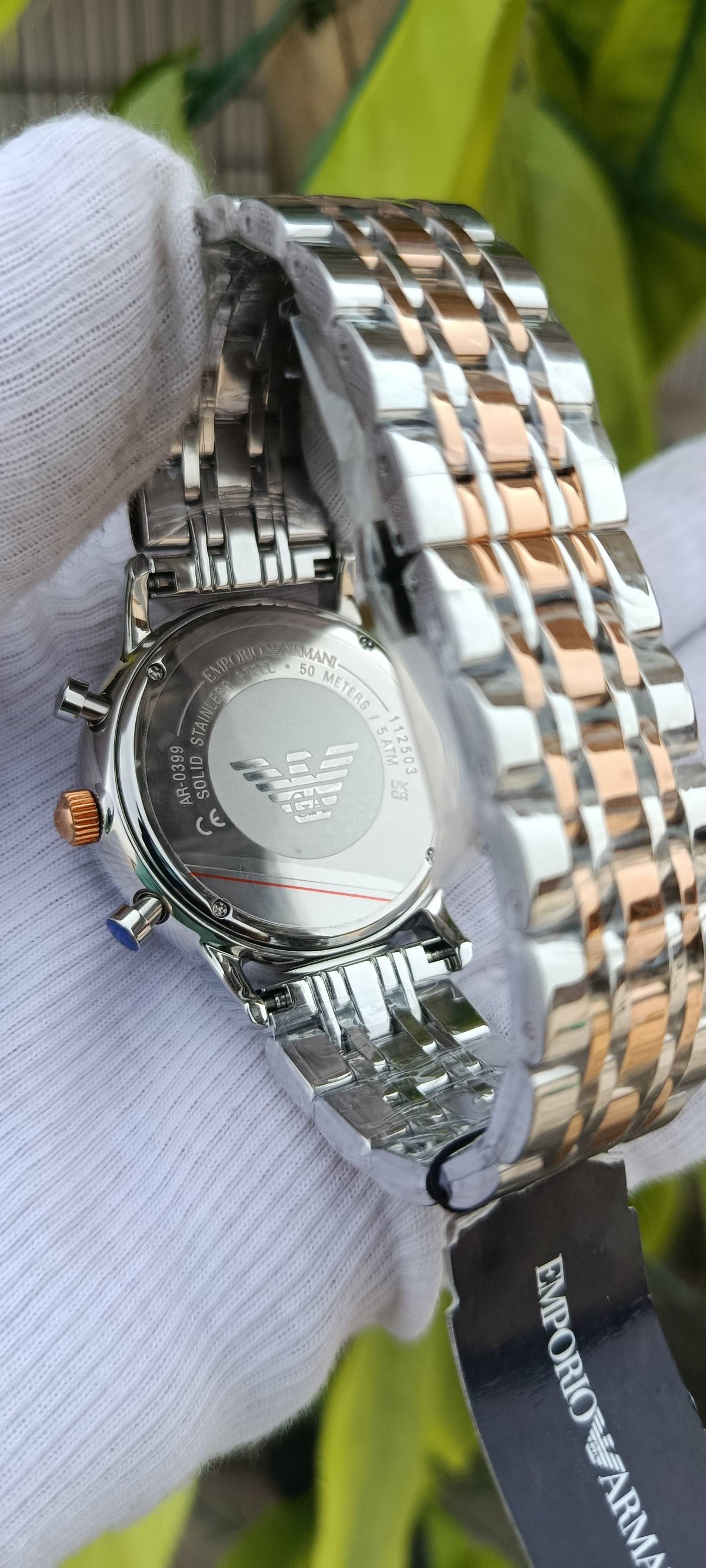 Emporio Armani AR-0399 Men's Two-Tone Chronograph Watch
