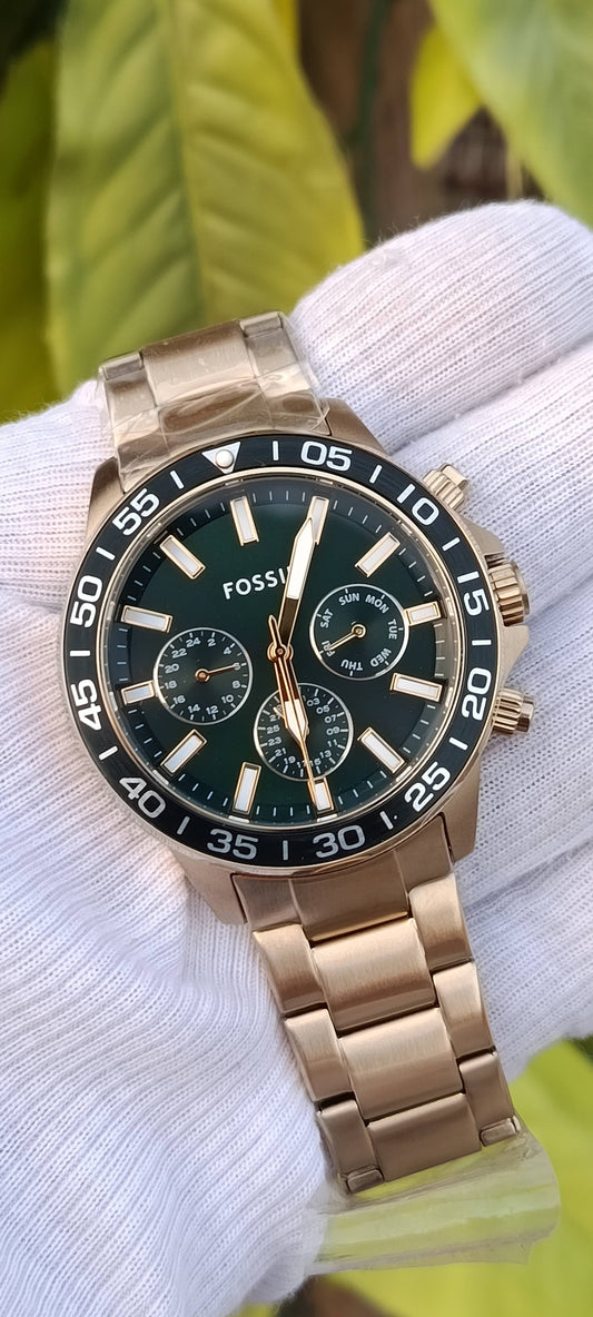 Fossil Gold Chronograph Green Dial Men's Watch BQ2493