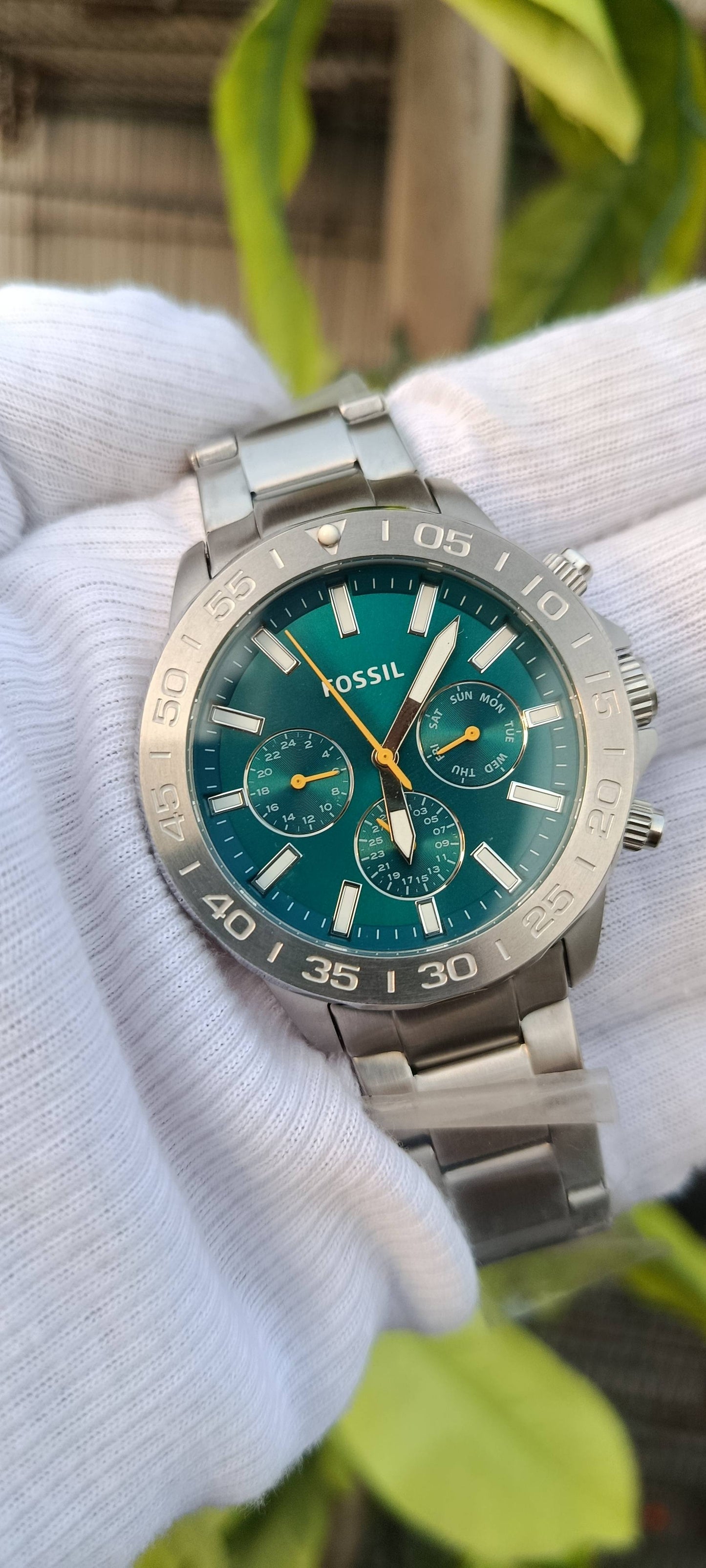 Fossil Bannon Men's Teal Dial Multifunction Watch – Stainless Steel