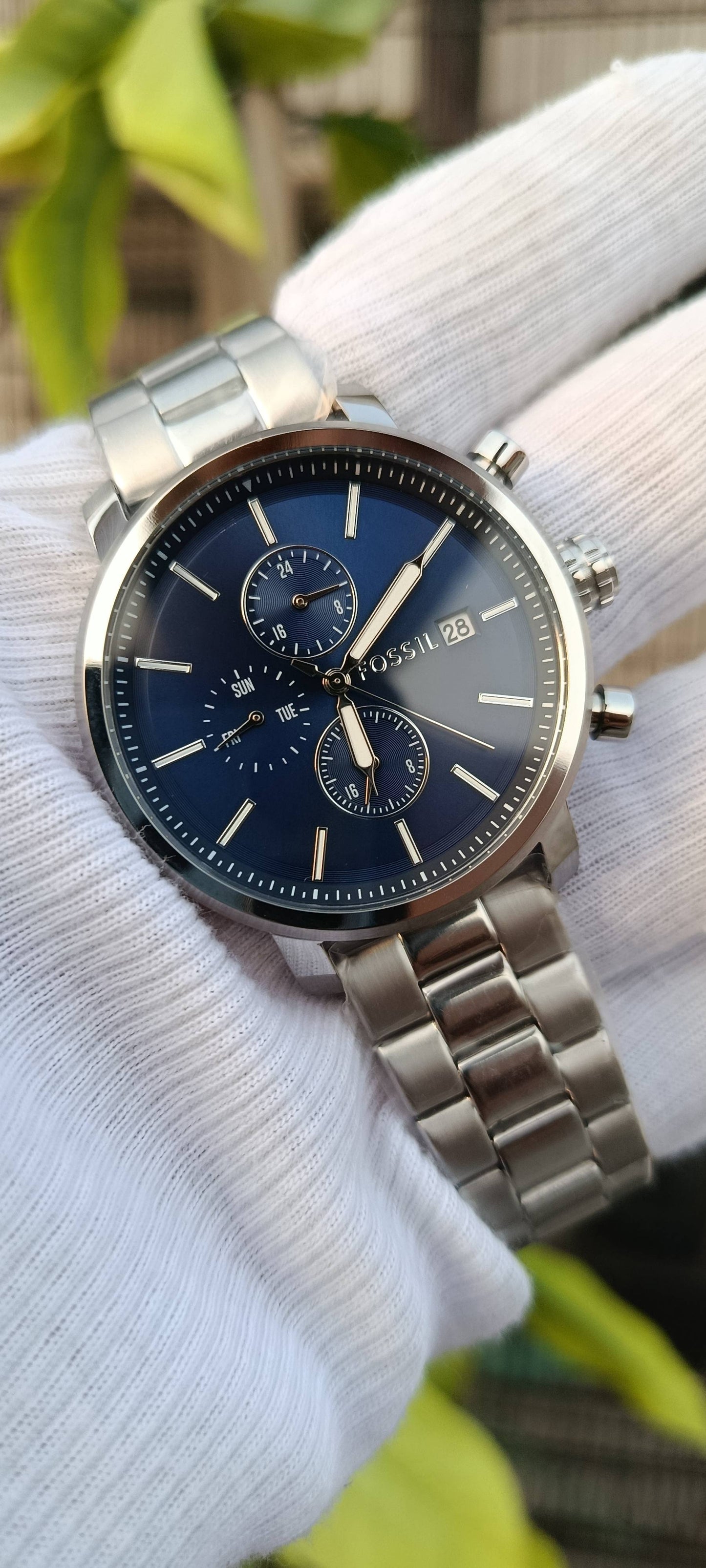 Fossil Townsman Multifunction Blue Dial Stainless Steel Men's Watch BQ7846