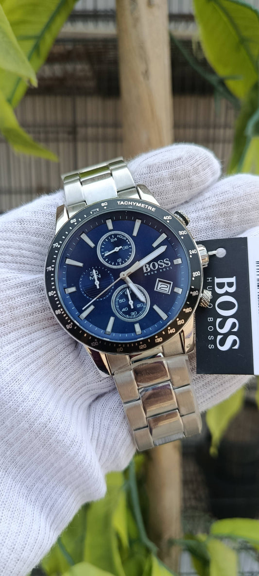 Hugo Boss Chronograph Blue Dial Men's Watch 44mm Case Diameter
