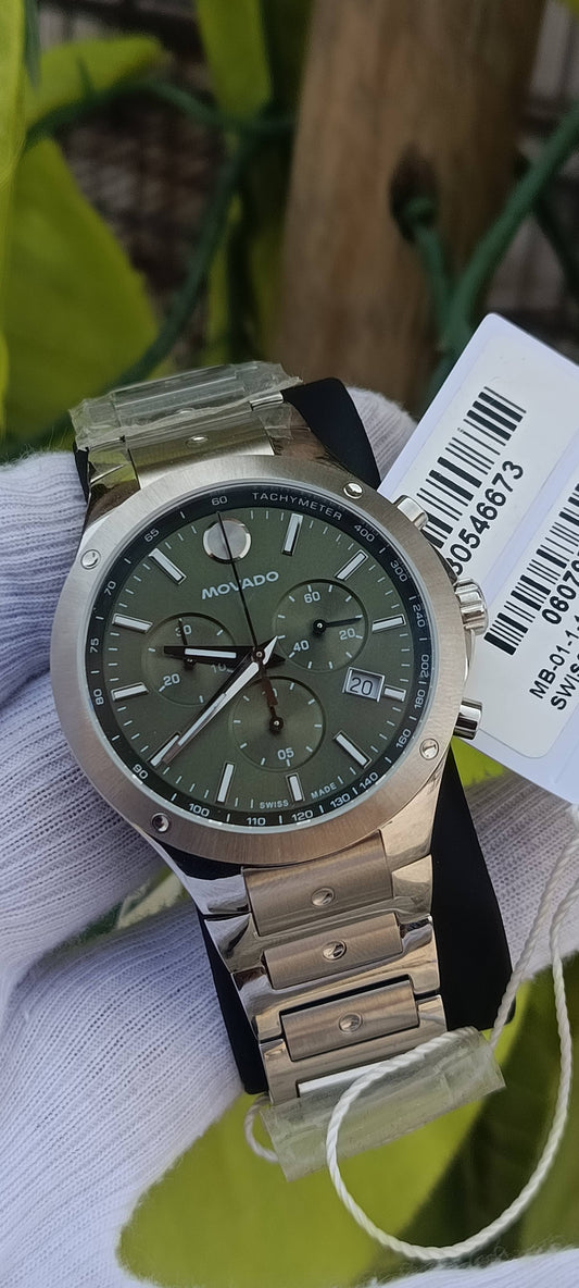 Movado Heritage Calendoplan Chronograph 3650166 Green Dial Men's Watch