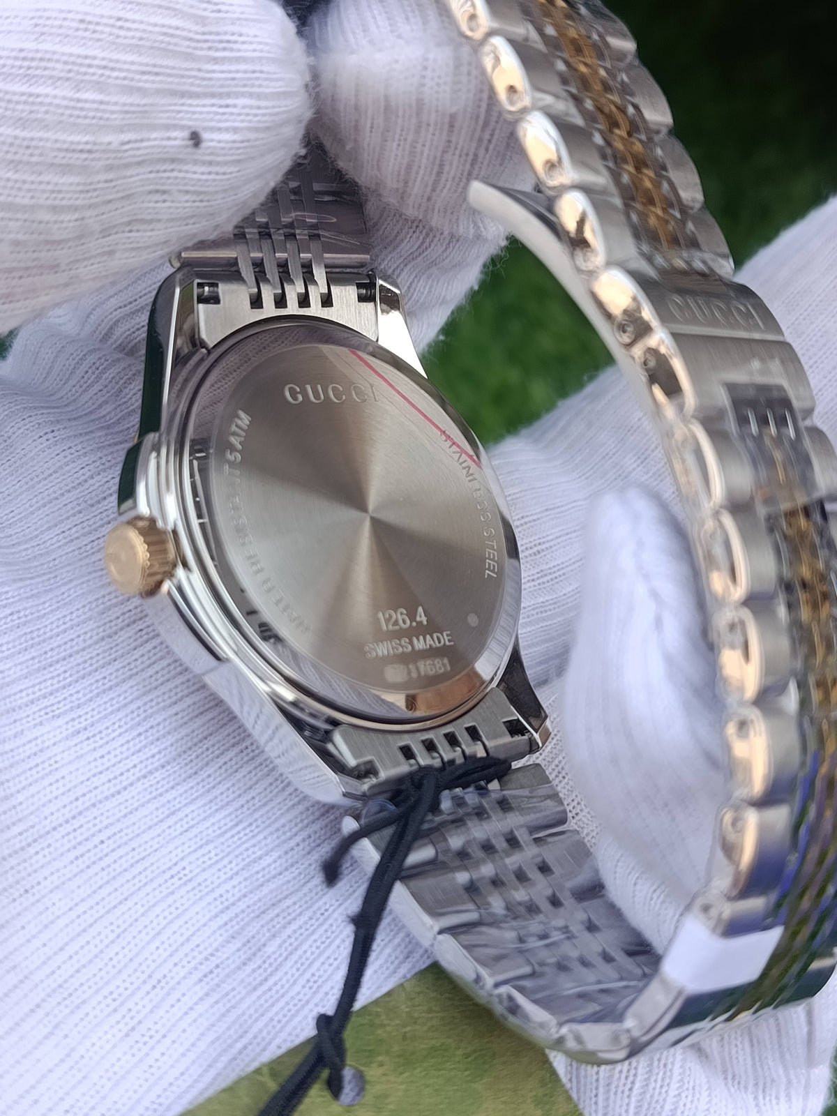 Gucci G-Timeless YA126409 Two Tone Men's Watch White Dial Swiss Made