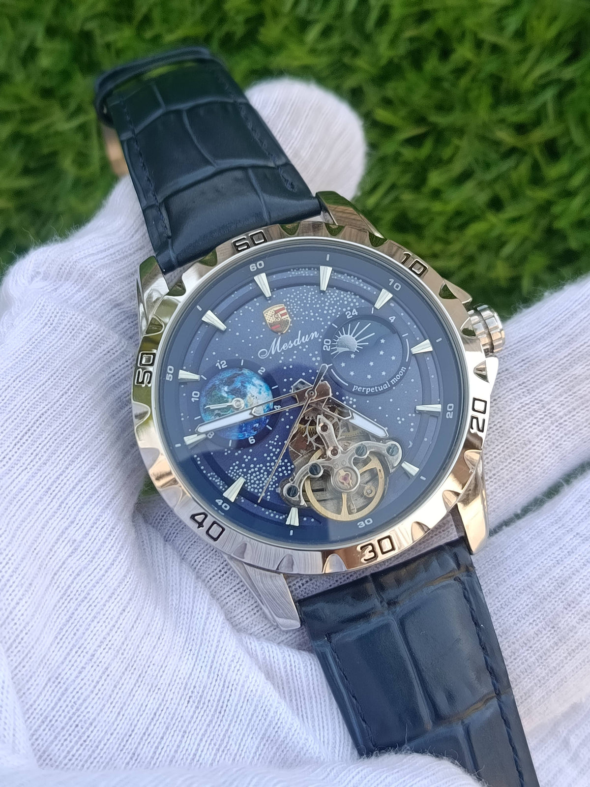 Mesdun Perpetual Moon Open Heart Automatic Men's Watch