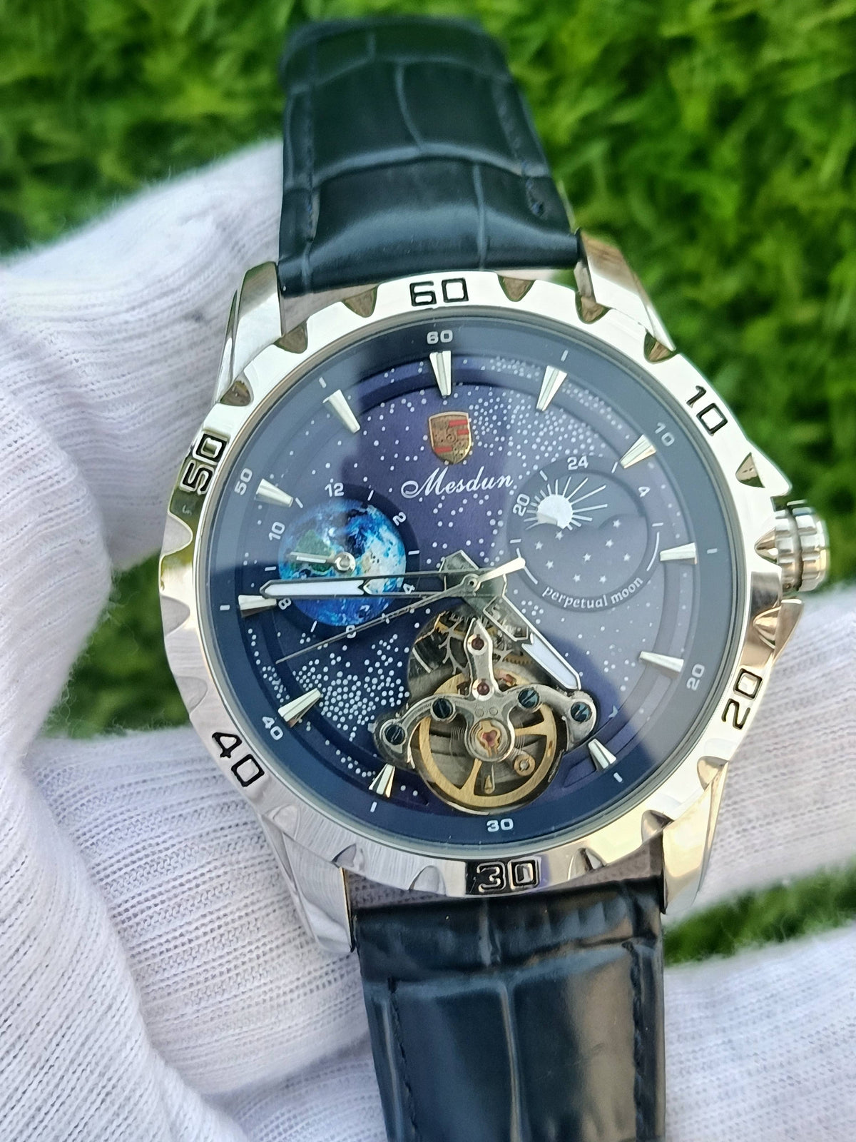 Mesdun Perpetual Moon Open Heart Automatic Men's Watch