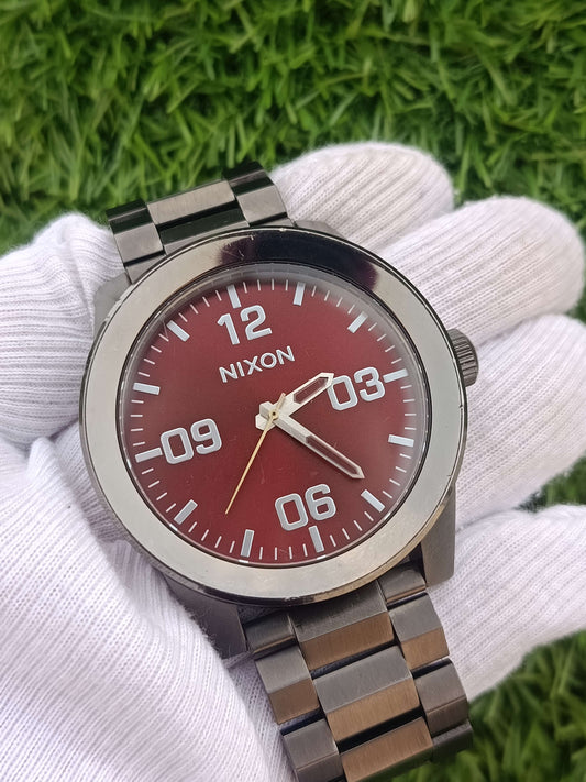 Nixon Corporal SS Men's Watch Red Sunray Dial