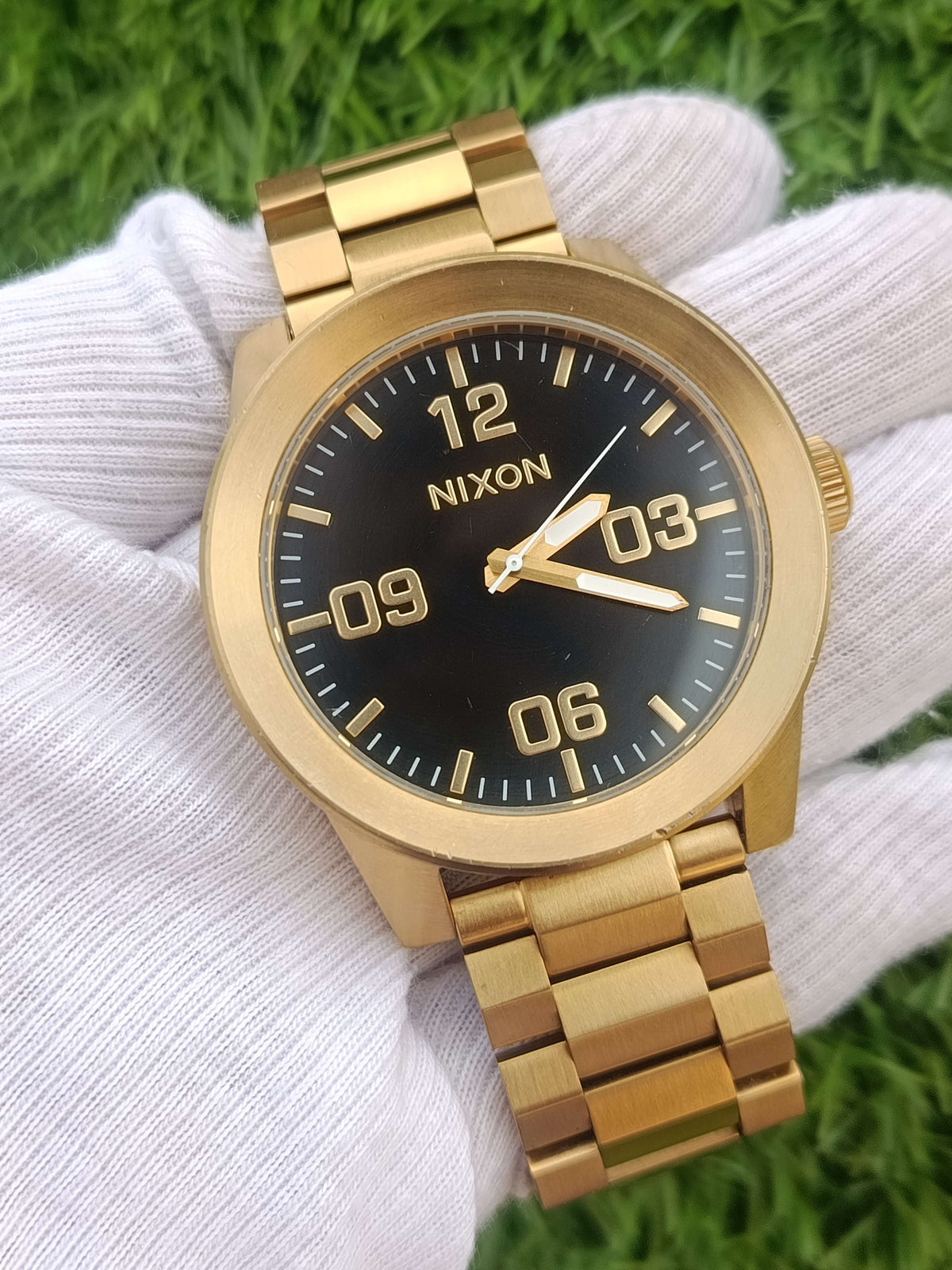 Nixon Corporal SS Men's Watch All Gold Black Dial Stainless Steel
