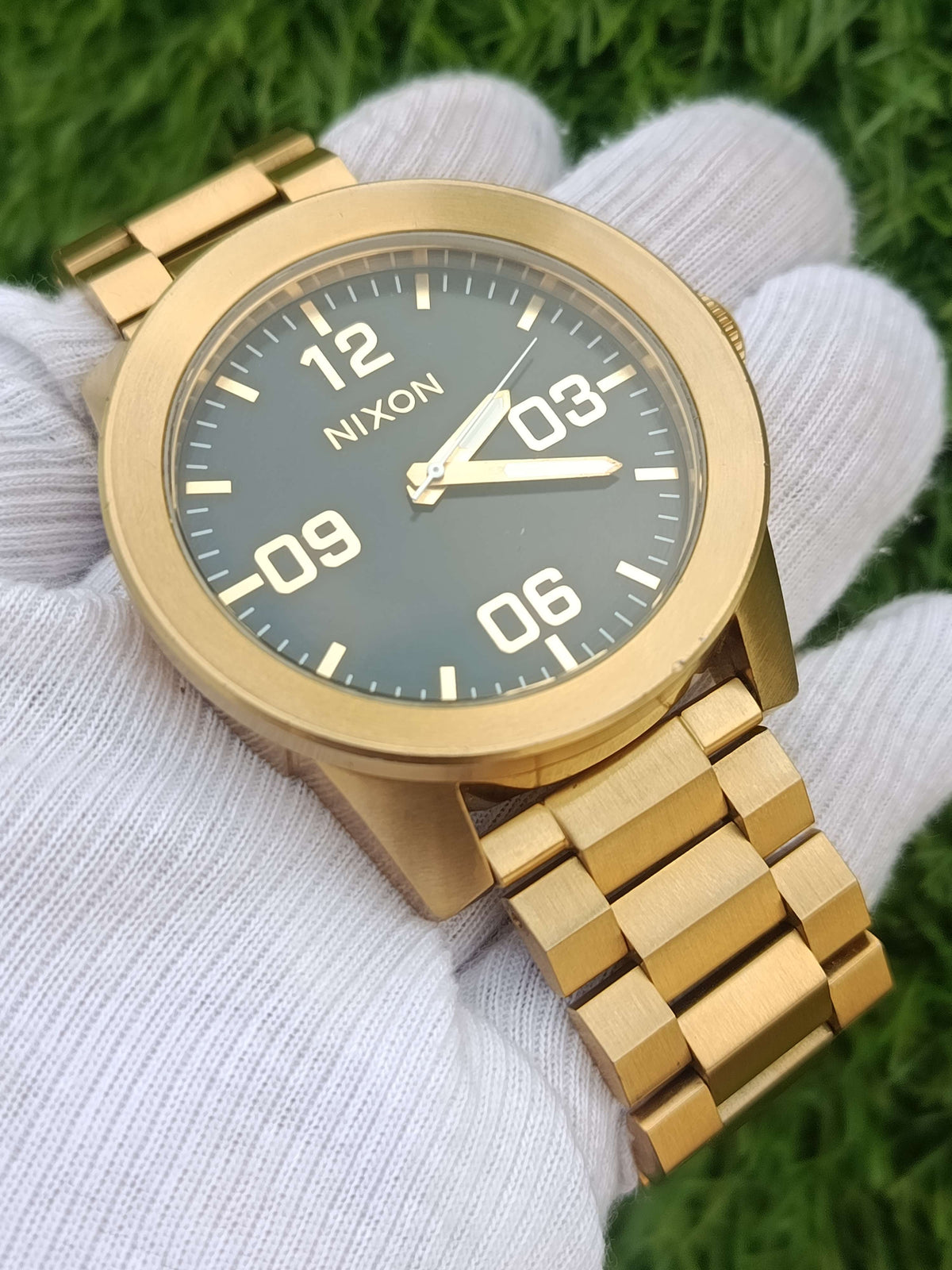 Nixon Corporal SS Men's Watch All Gold Black Dial Stainless Steel