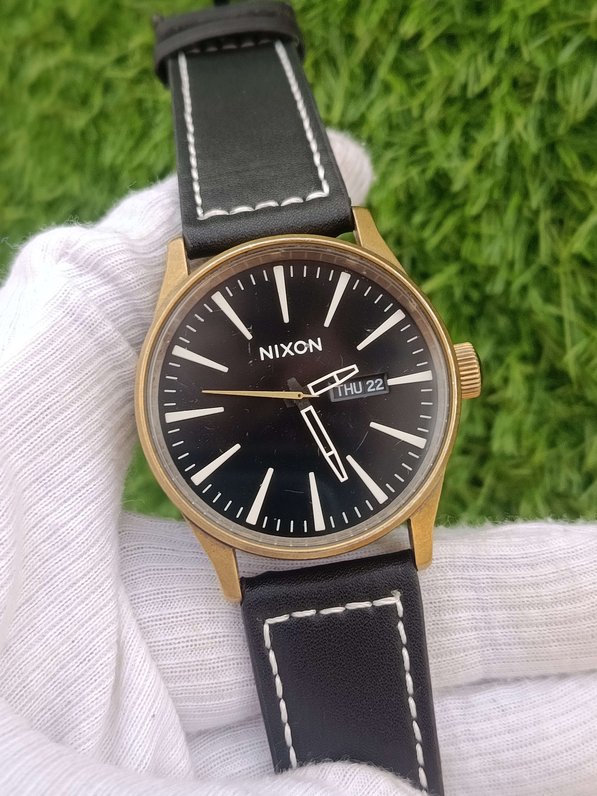 Nixon Sentry Leather Men's Watch Black