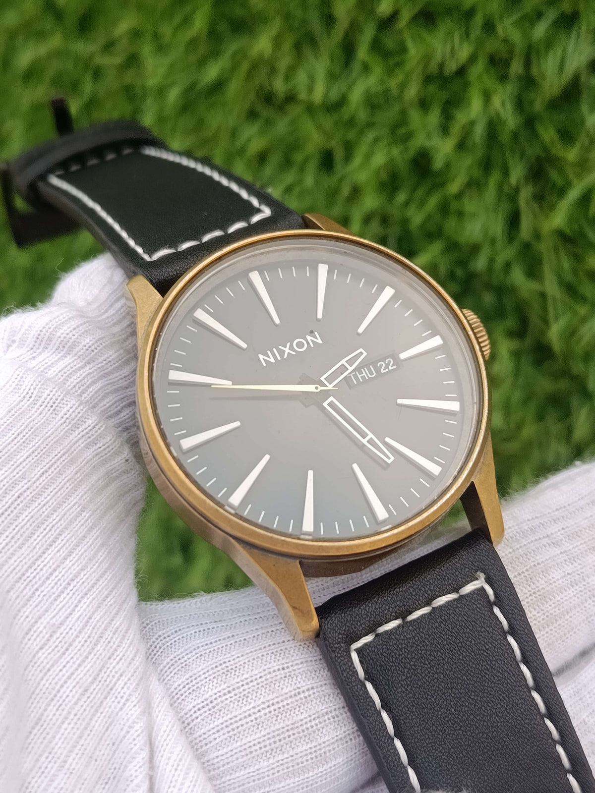 Nixon Sentry Leather Men's Watch Black