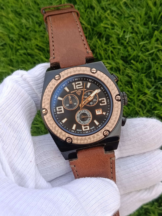 Swiss Legend 40025 | Rose Gold Octagonal Chronograph Watch