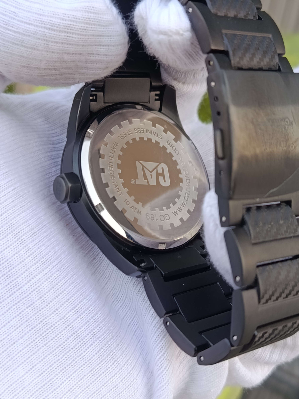CAT GO.169 Men's Black Multifunction Watch | Carbon Fiber Pattern