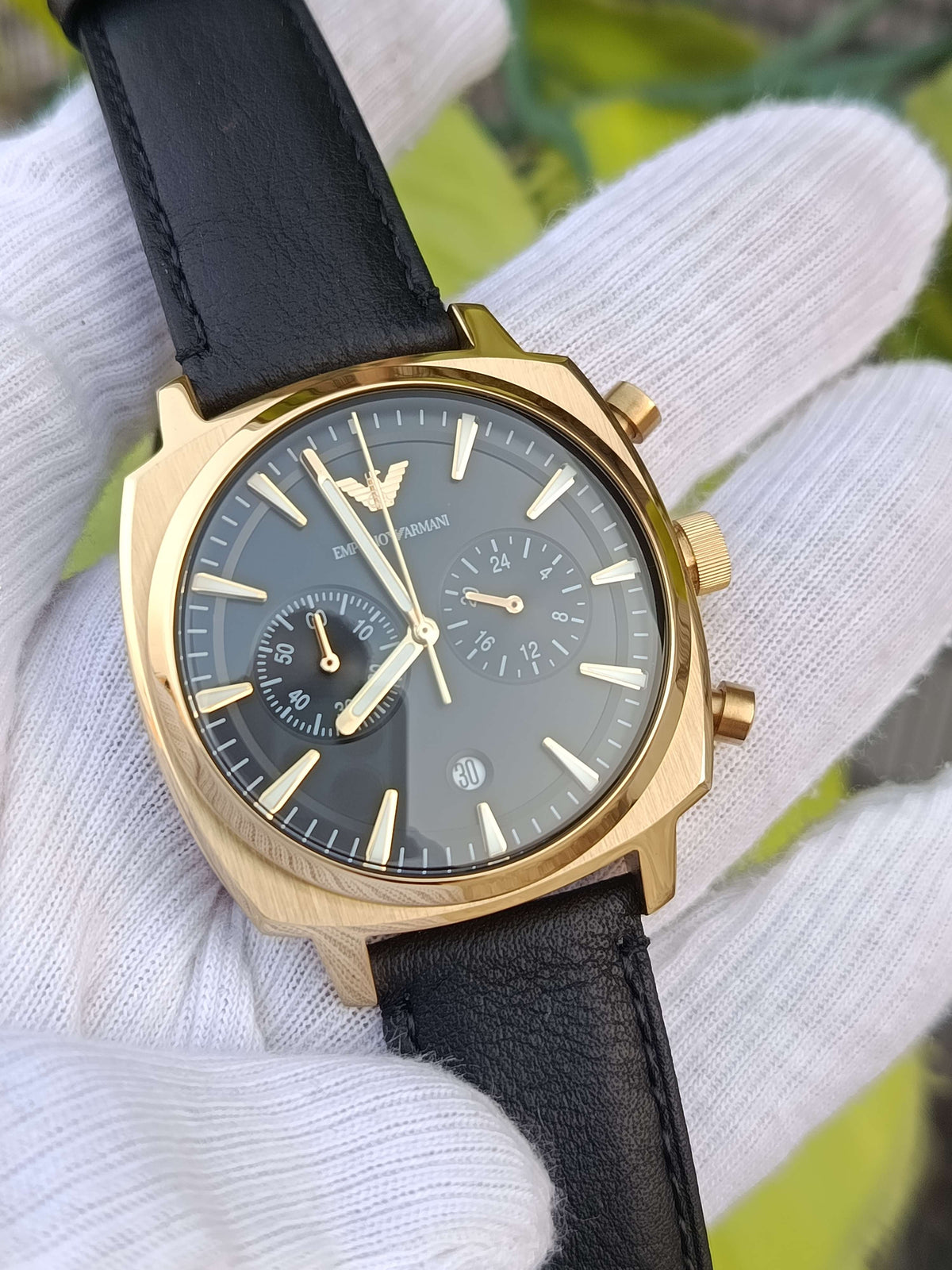 Emporio Armani AR11690 Men's Gold-Tone Chronograph Watch