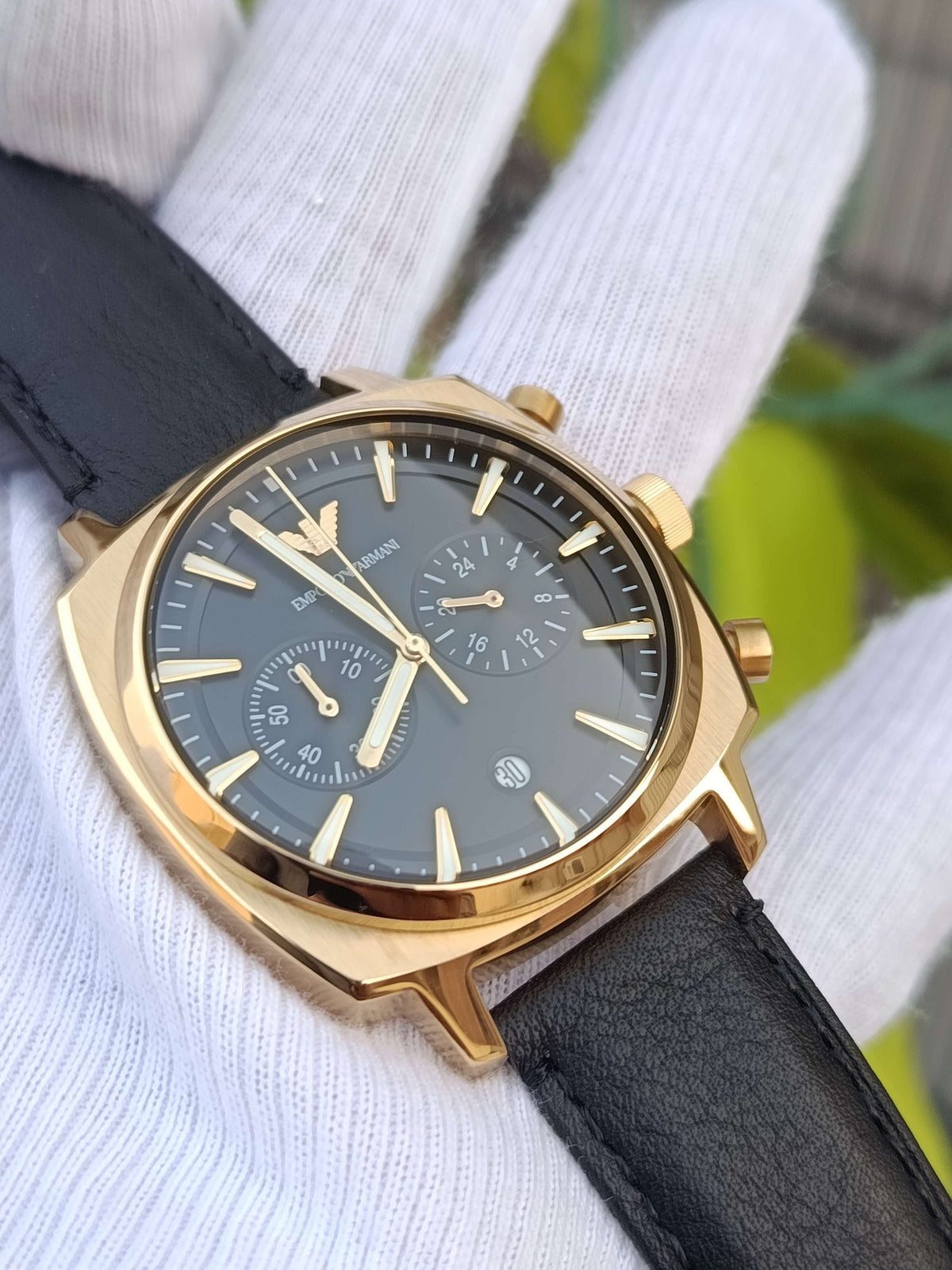 Emporio Armani AR11690 Men's Gold-Tone Chronograph Watch