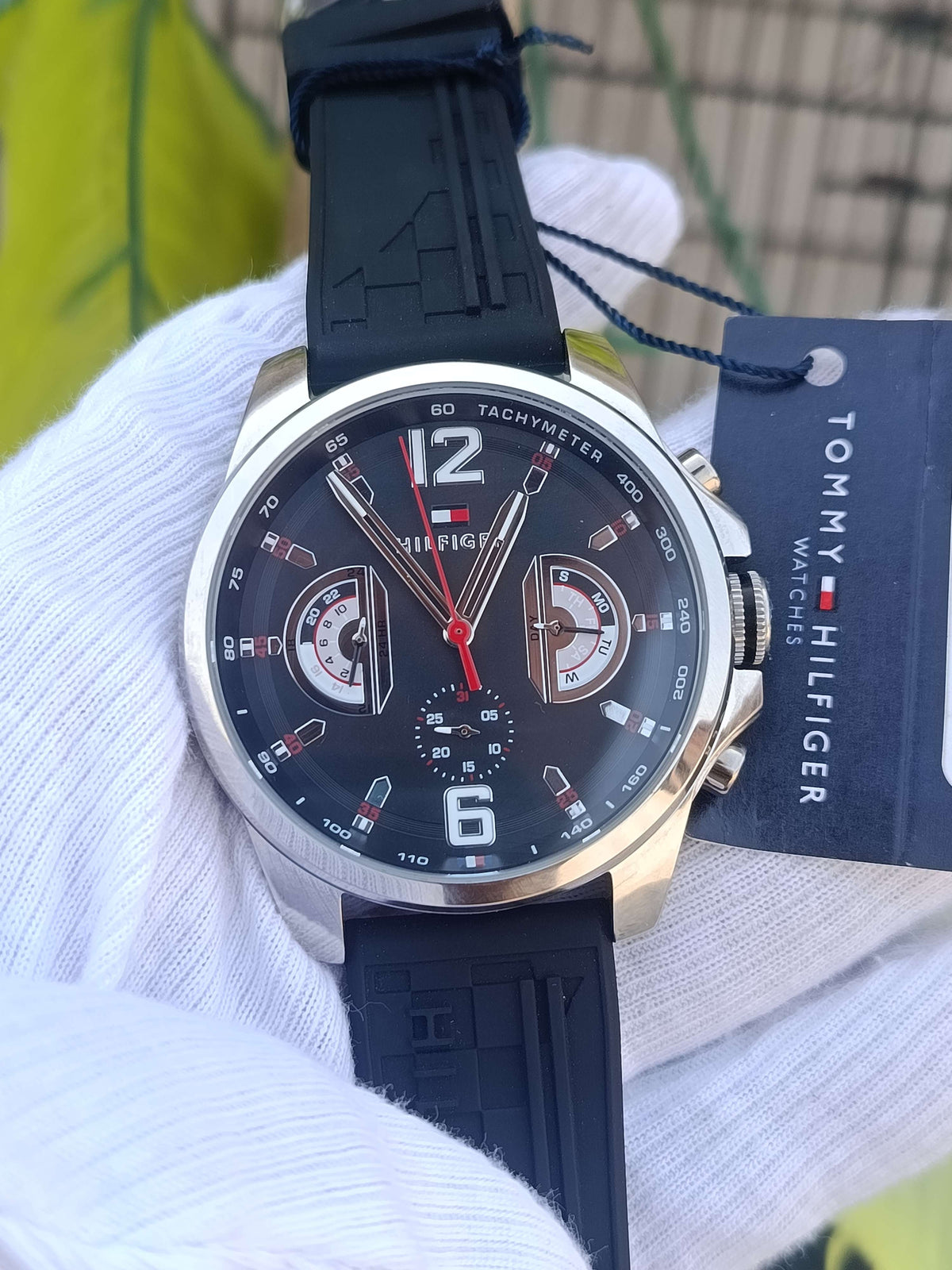 Tommy Hilfiger Men's Multifunction Watch | Black Dial with Tachymeter Bezel