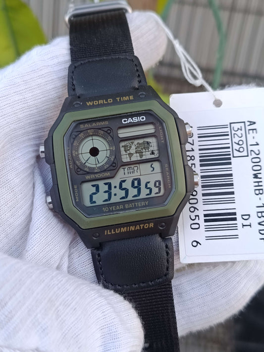 Casio AE-1200WHB-1BVDF Men's Digital World Time Watch